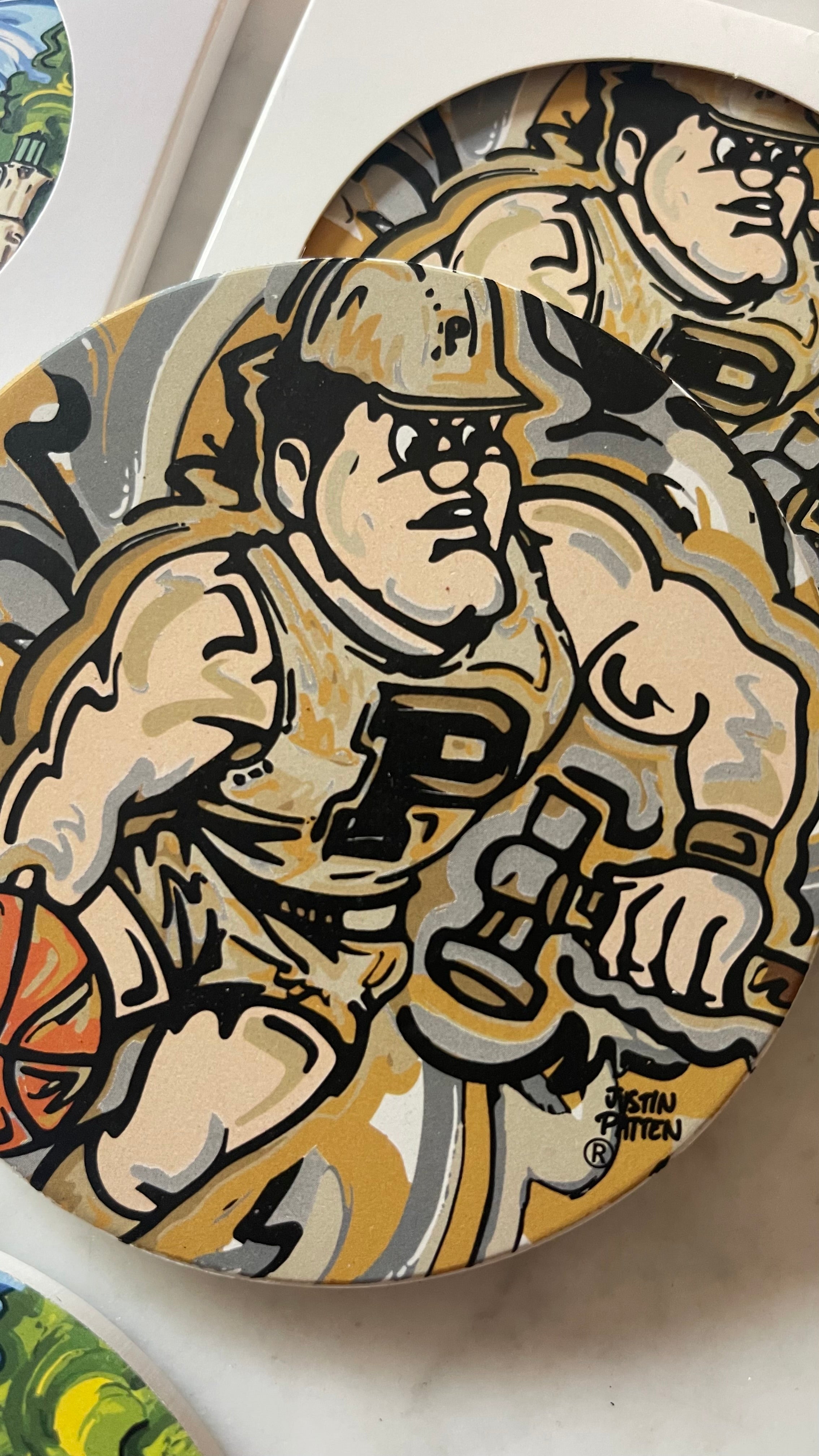 Purdue Basketball Pete Stone Coaster by Justin Patten