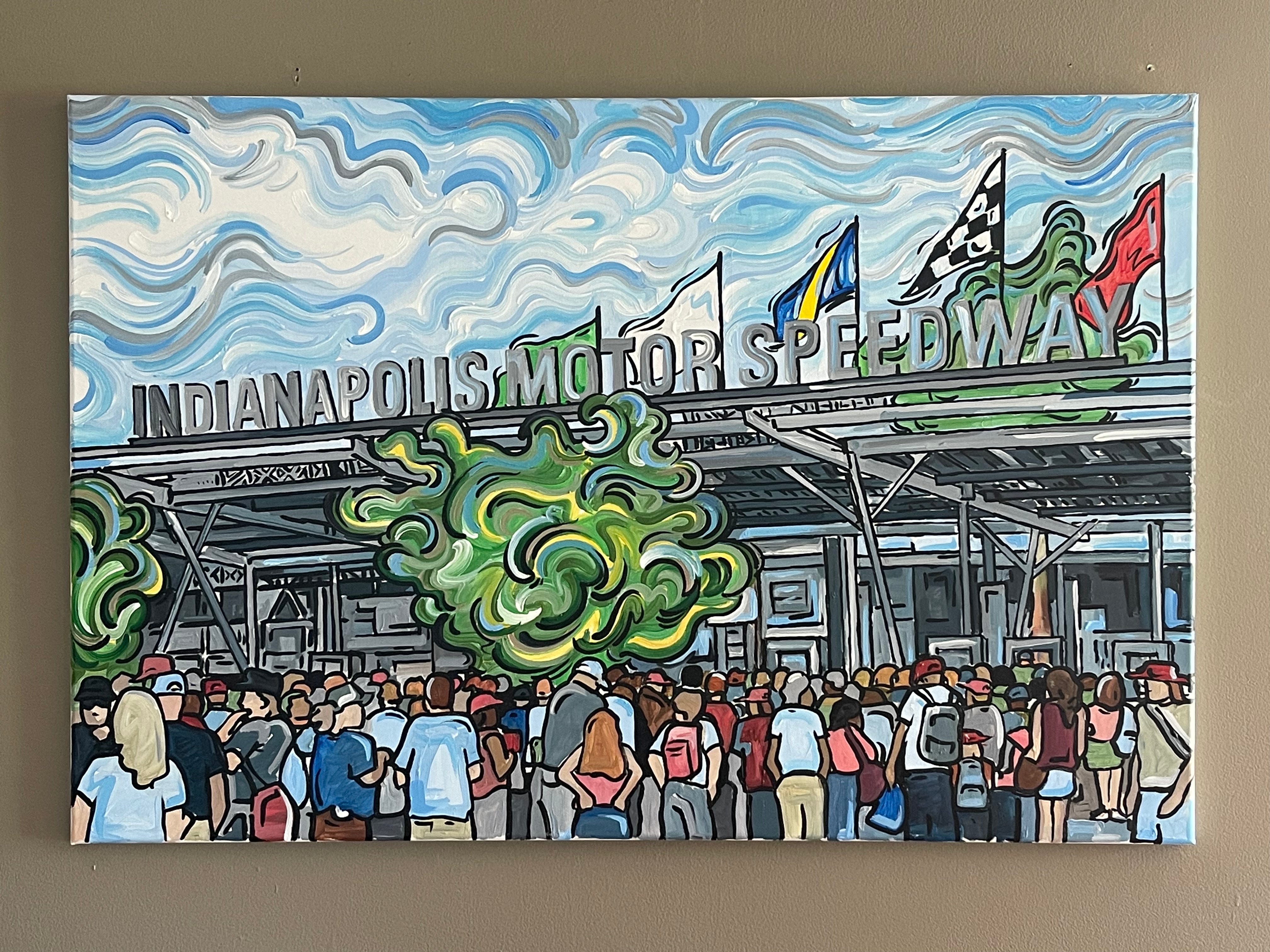 Indianapolis Motor Speecway Painting (36" x 24") by Justin Patten (Original Painting)
