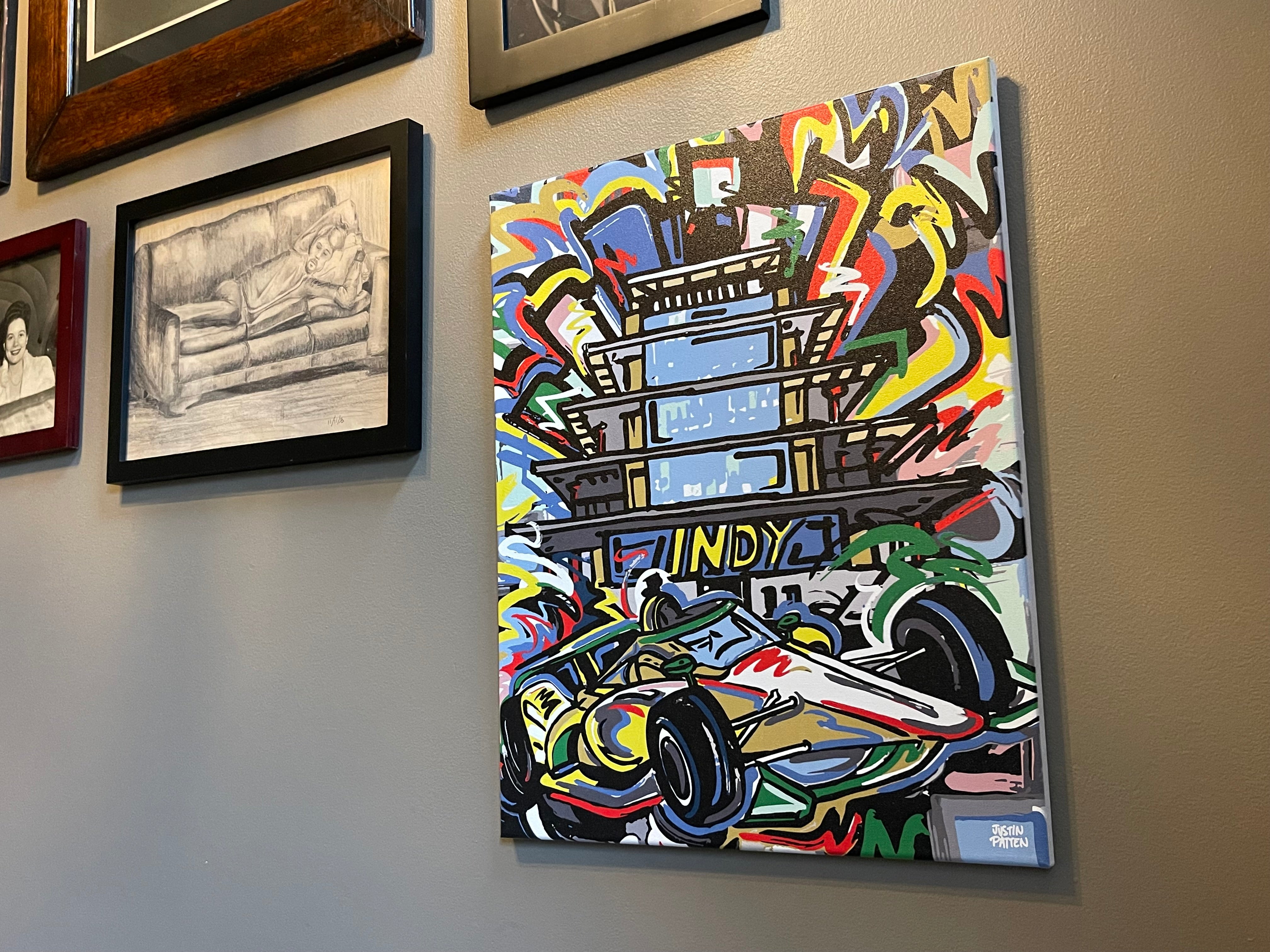 Indianapolis Motor Speedway 16"x20" Pagoda Wrapped Canvas Print by Justin Patten