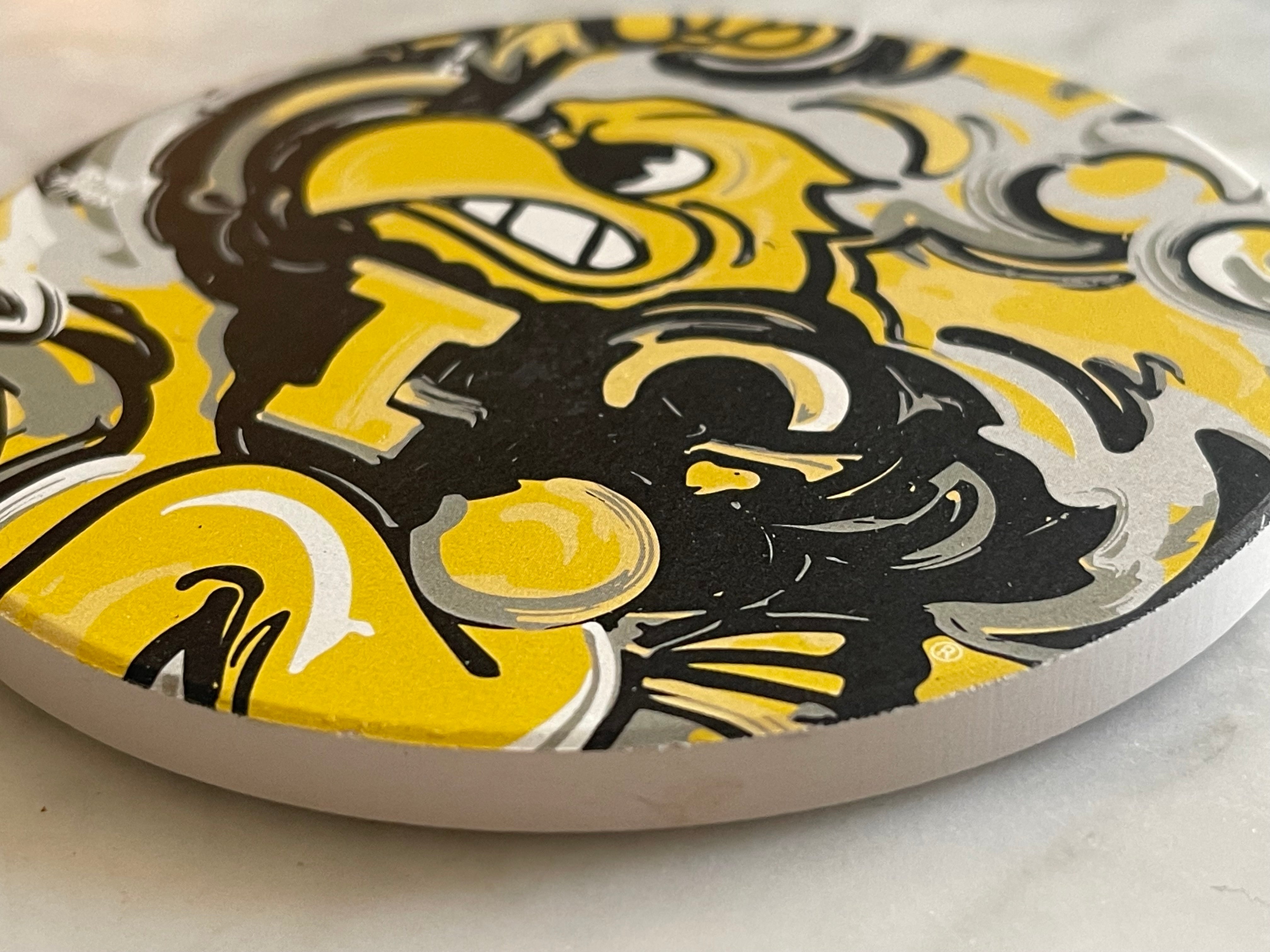 University of Iowa Herky Stone Coaster by Justin Patten