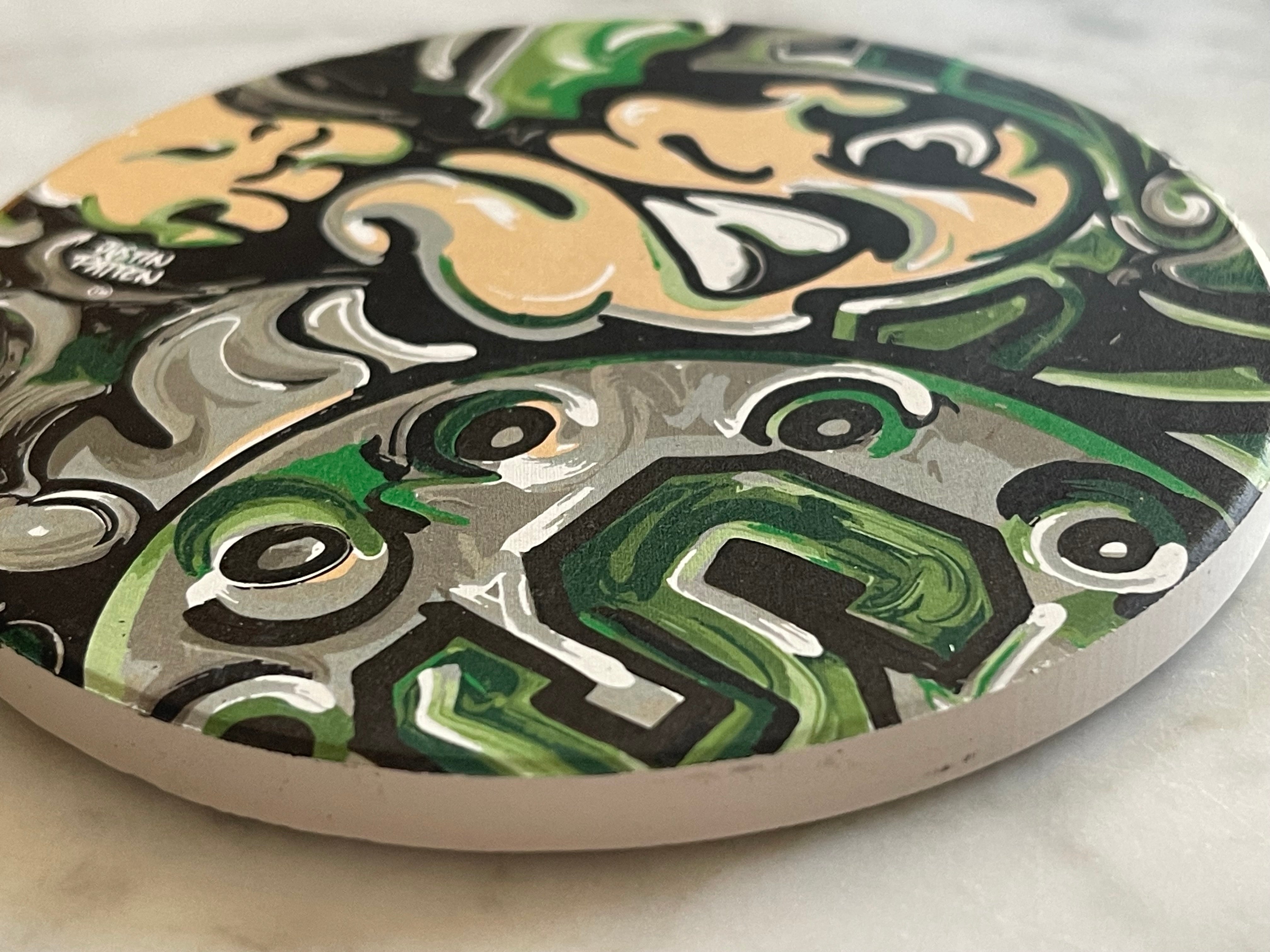 Michigan State University Mascot Stone Coaster by Justin Patten
