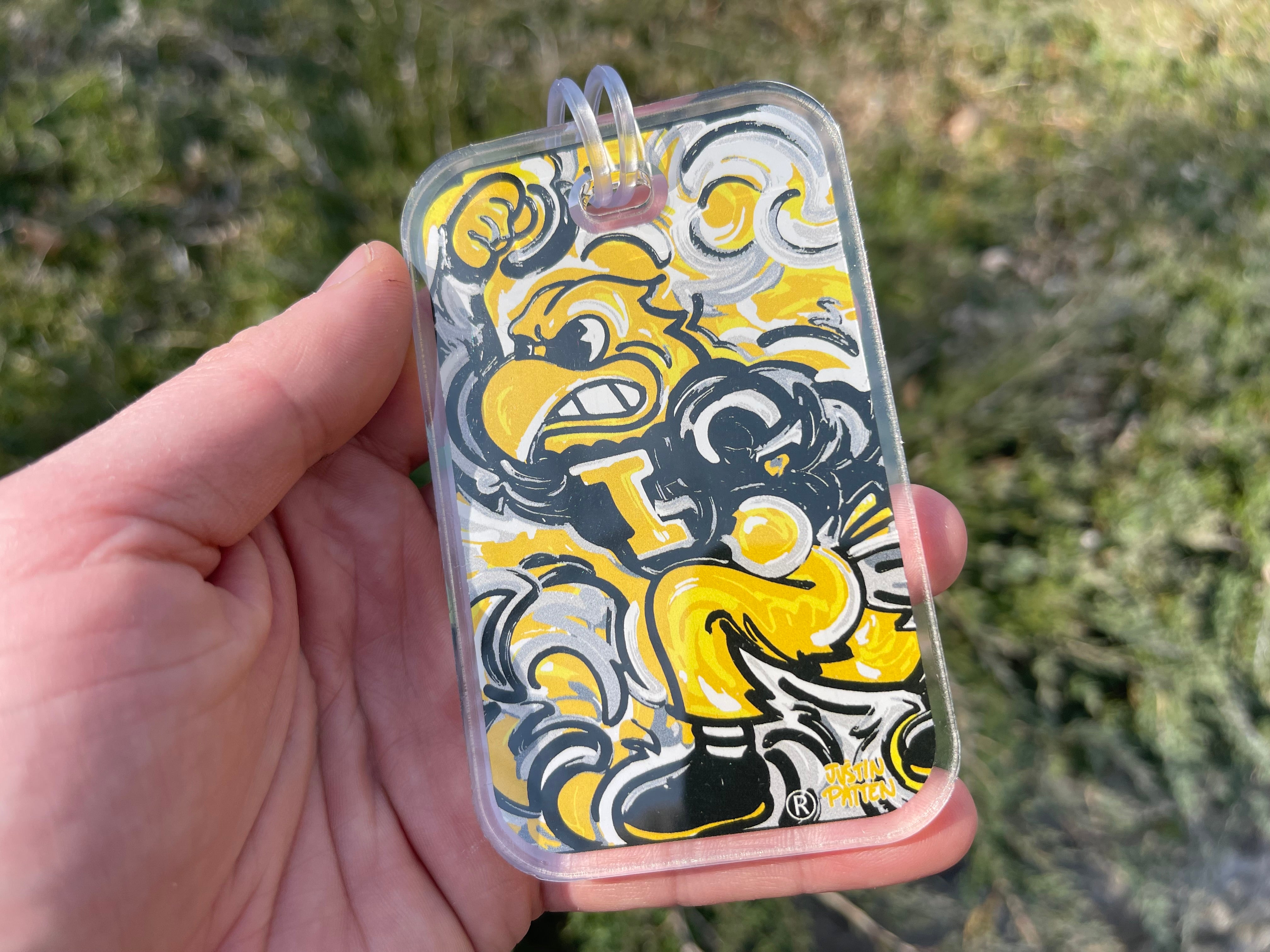 University of Iowa Herky Bag Tag by Justin Patten