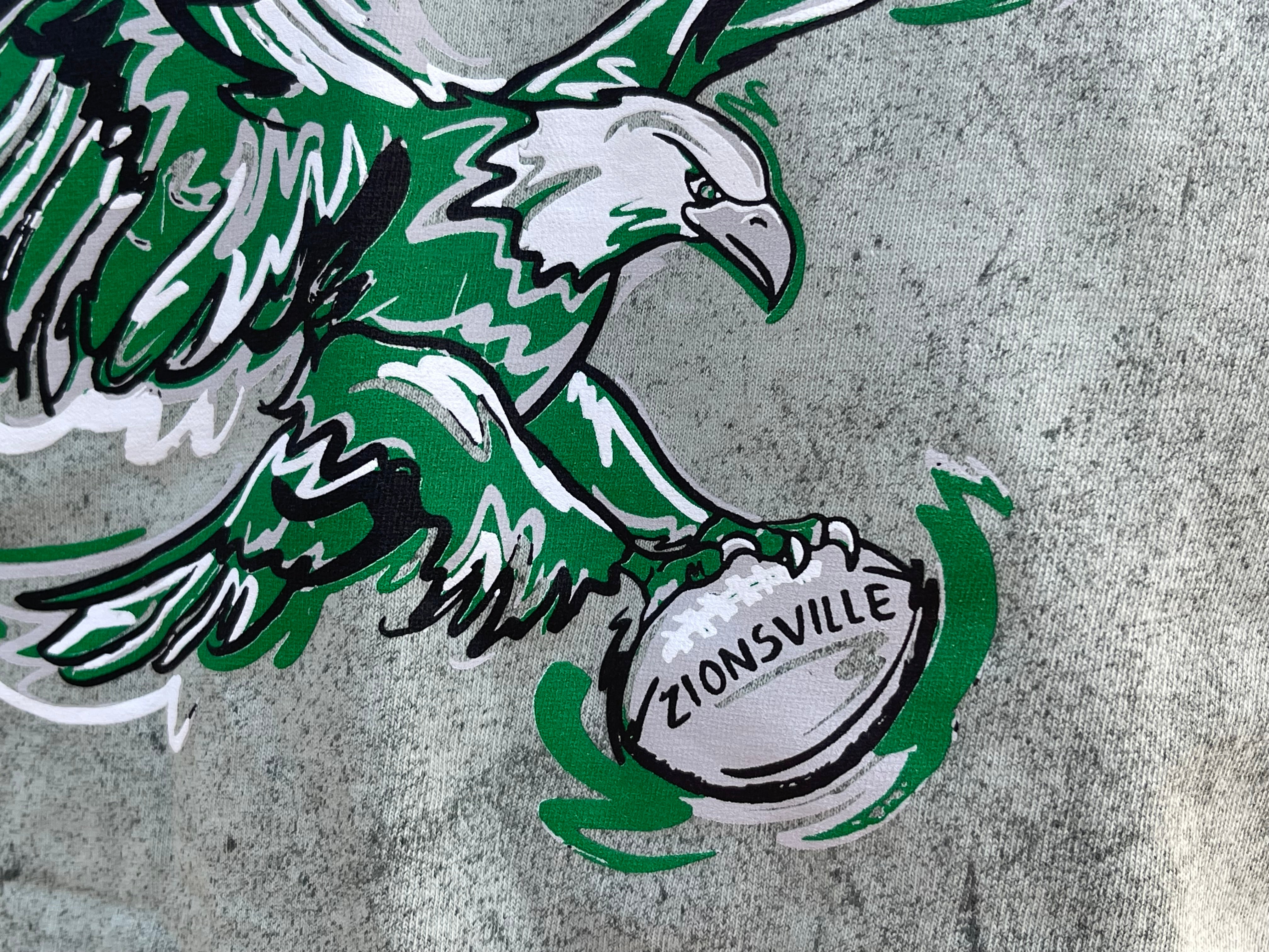 Zionsville Eagle Football Unisex Distressed Tee by Justin Patten (Last One)