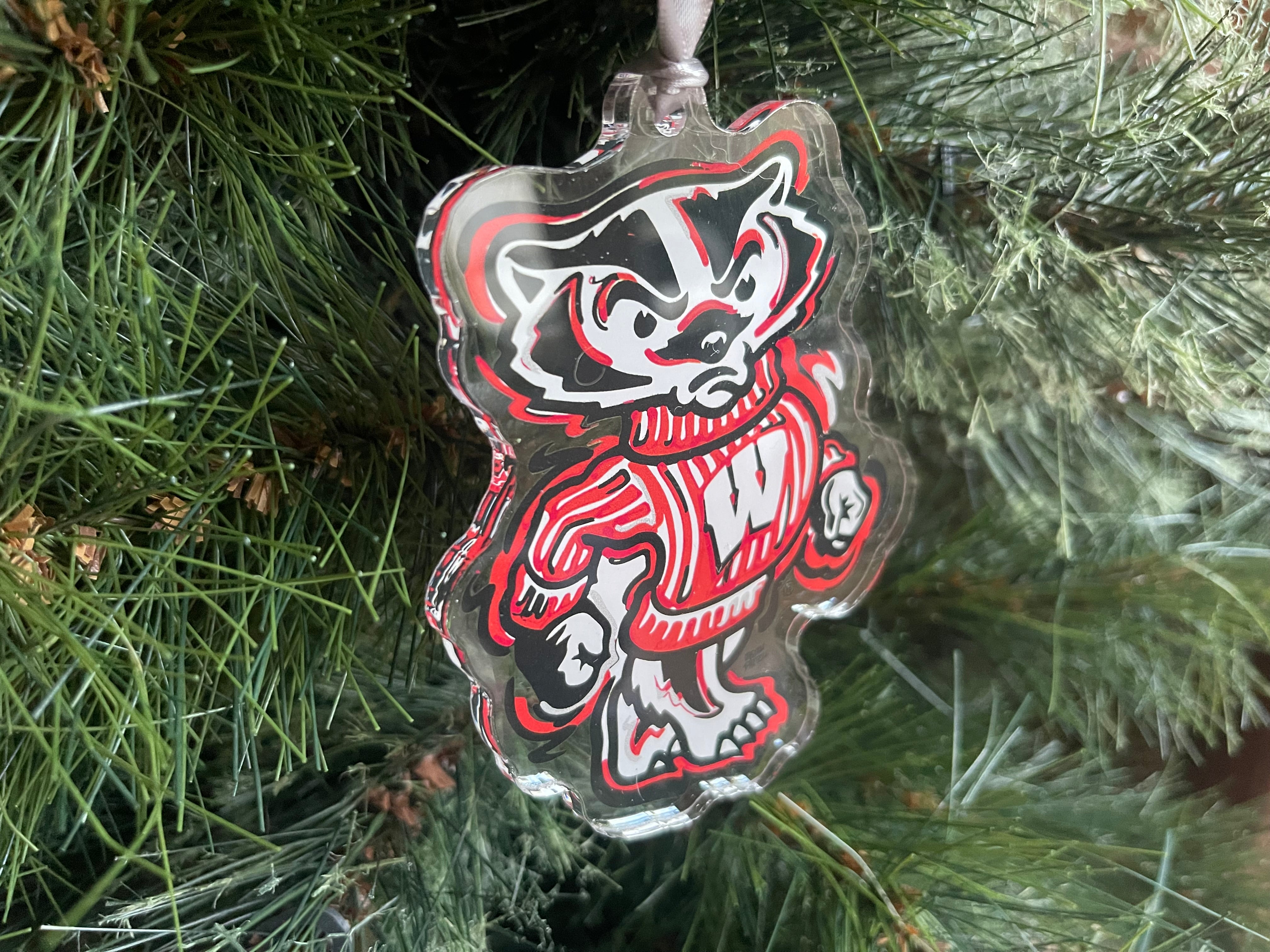 University of Wisconsin Bucky Badger Ornament by Justin Patten