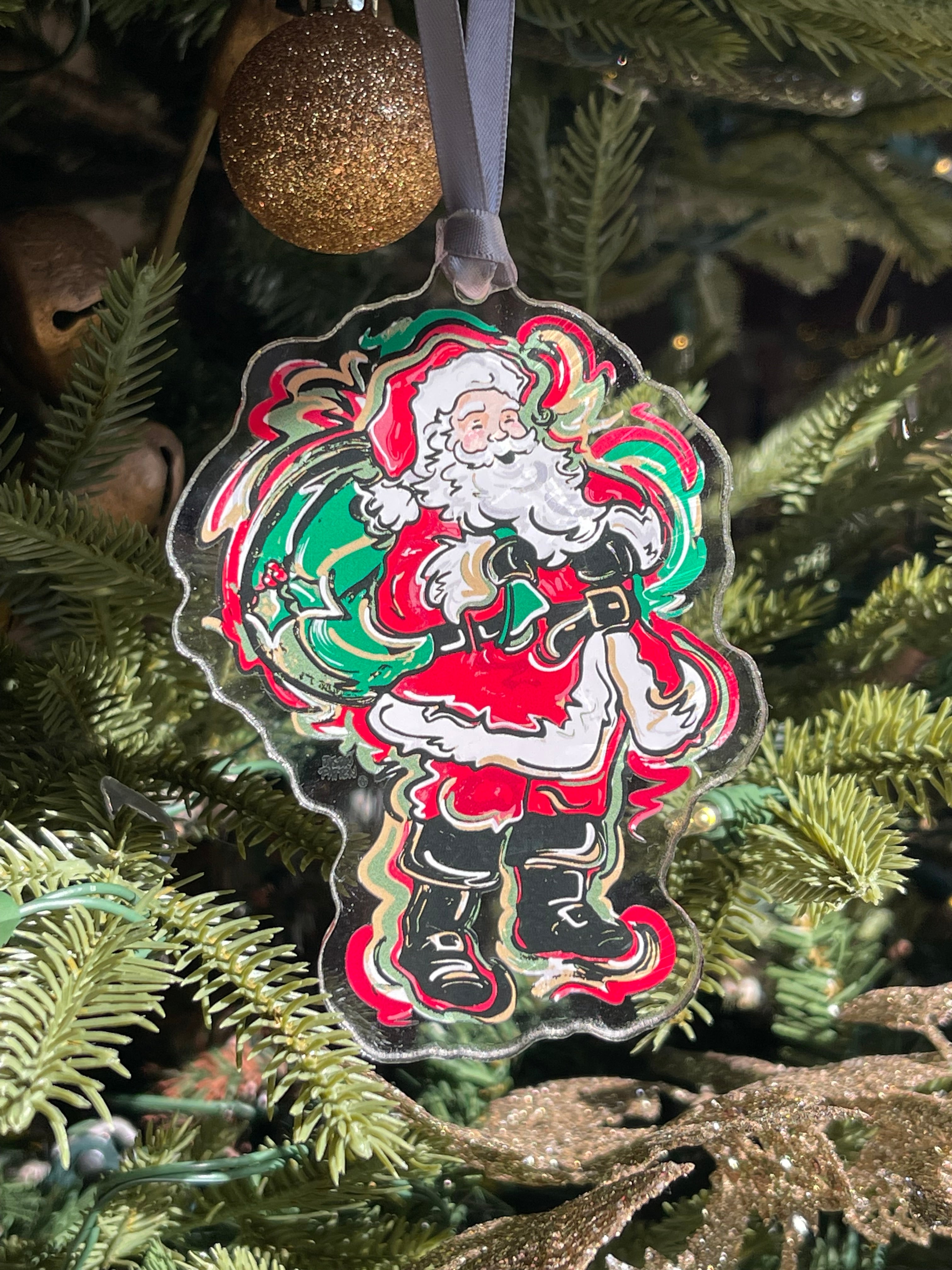Santa Acrylic Ornament by Justin Patten