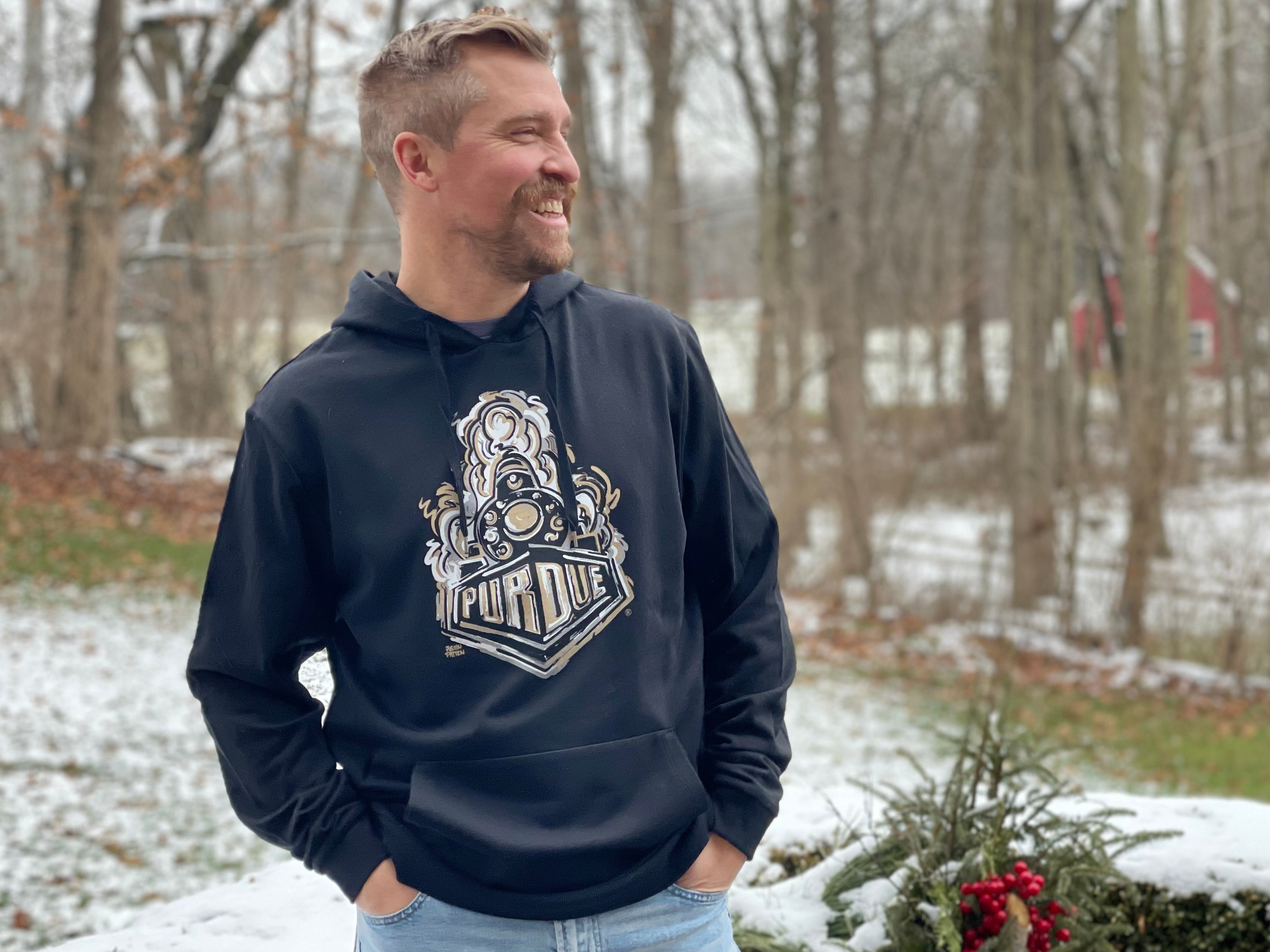 Purdue Boilermaker Special Unisex Fleece Hoodie by Justin Patten (2 Colors)