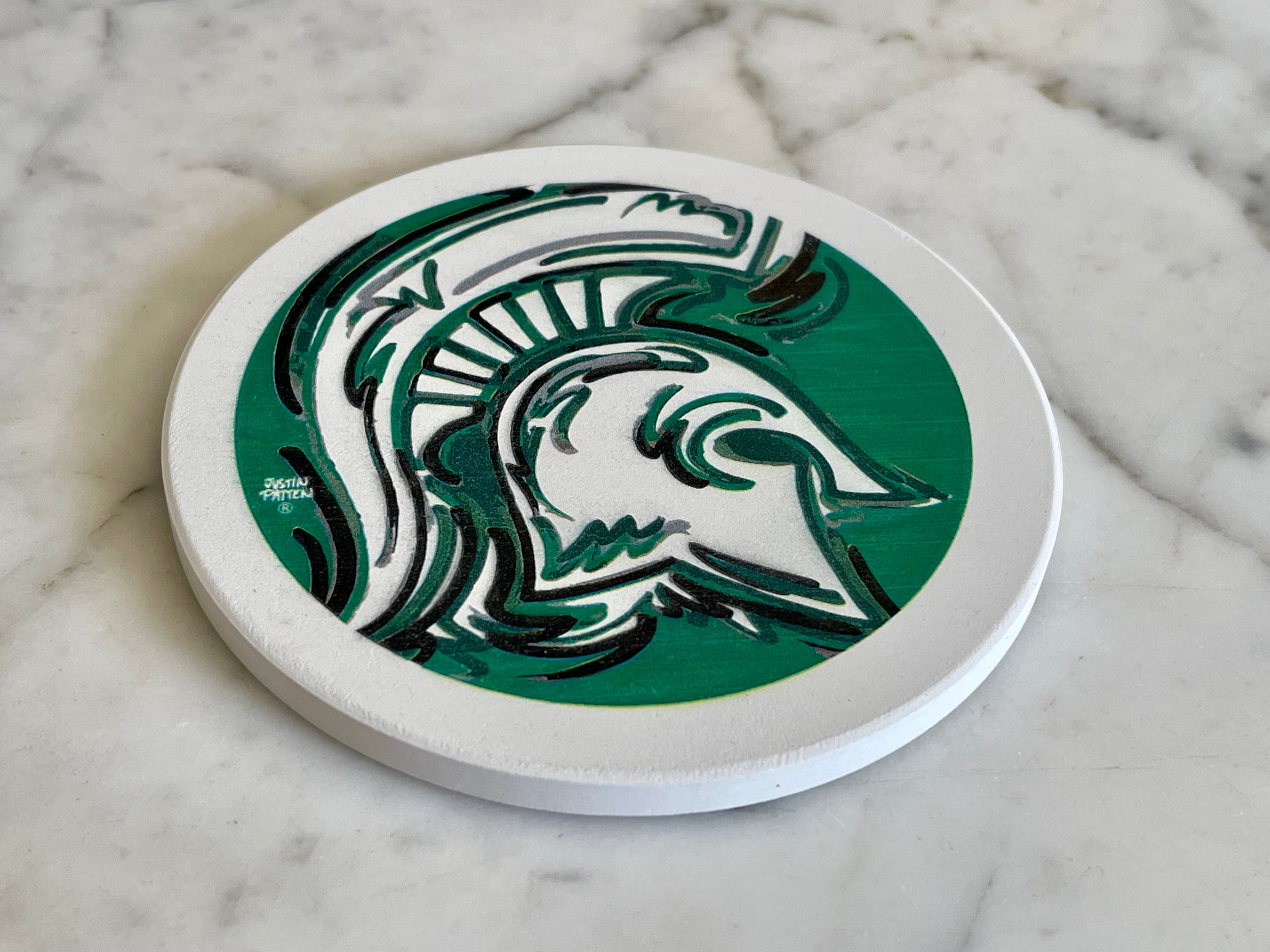 Michigan State University Stone Coaster by Justin Patten