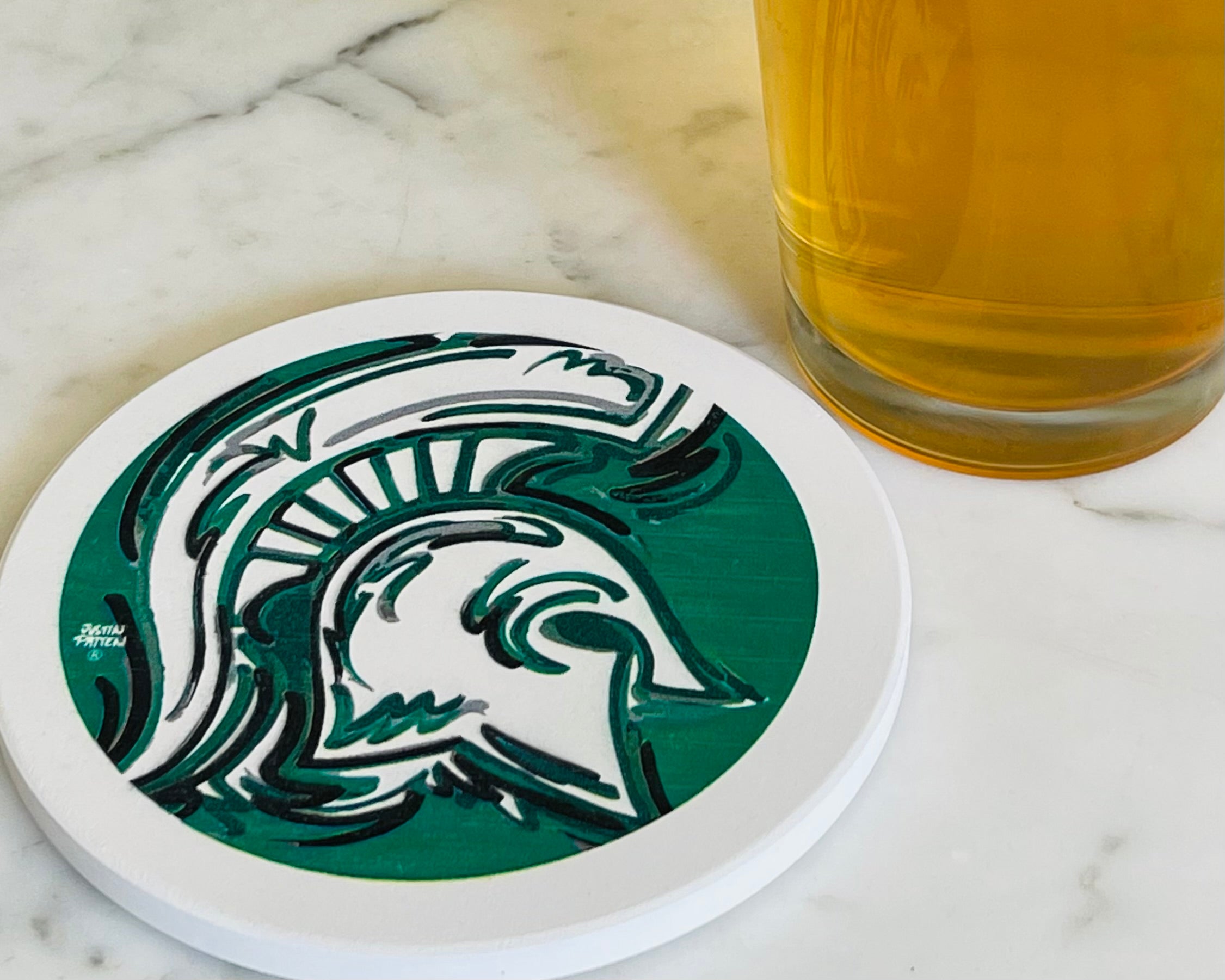 Michigan State University Stone Coaster by Justin Patten