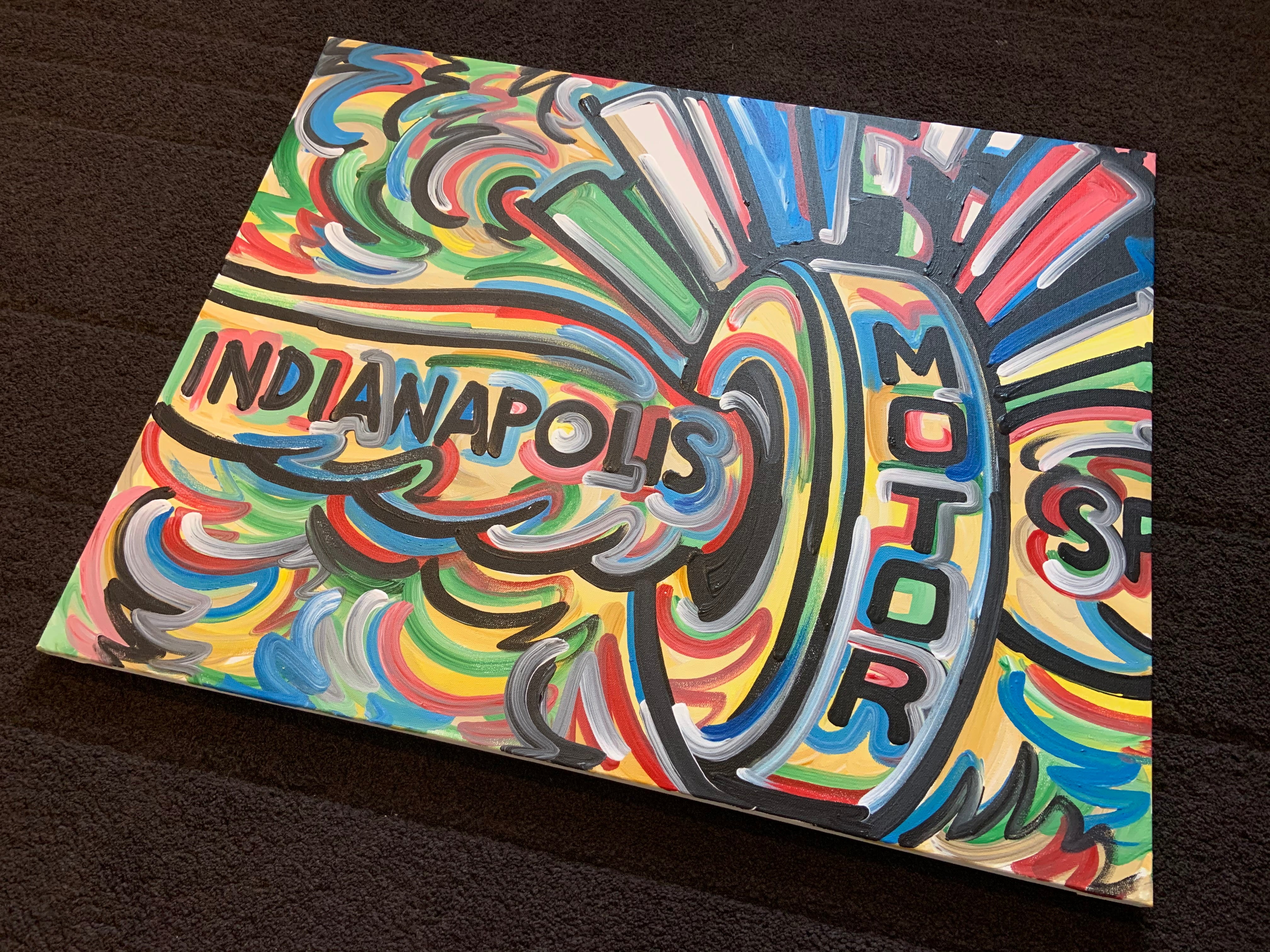 Custom Wing and Wheel Painting (30" x 24") by Justin Patten