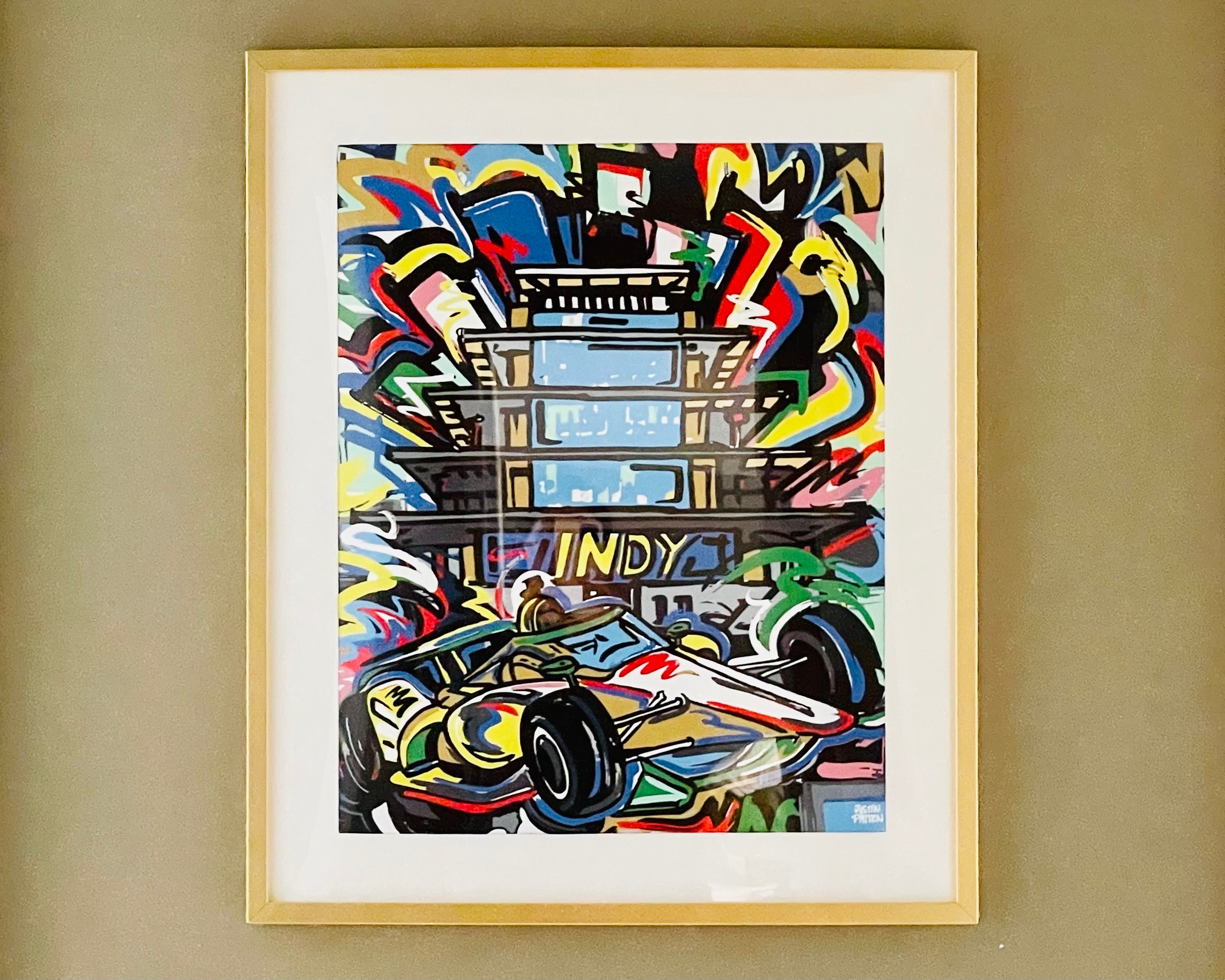 Indianapolis Motor Speedway 16"x20" Pagoda Print by Justin Patten