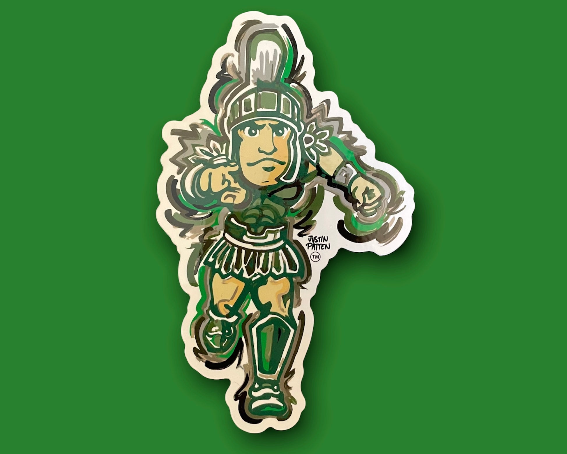 Michigan State University Sparty Vinyl Sticker by Justin Patten