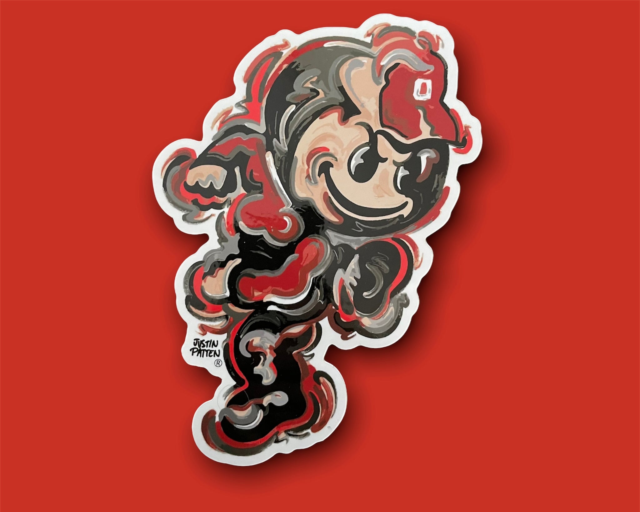 The Ohio State University Vintage Brutus Vinyl Sticker by Justin Patten