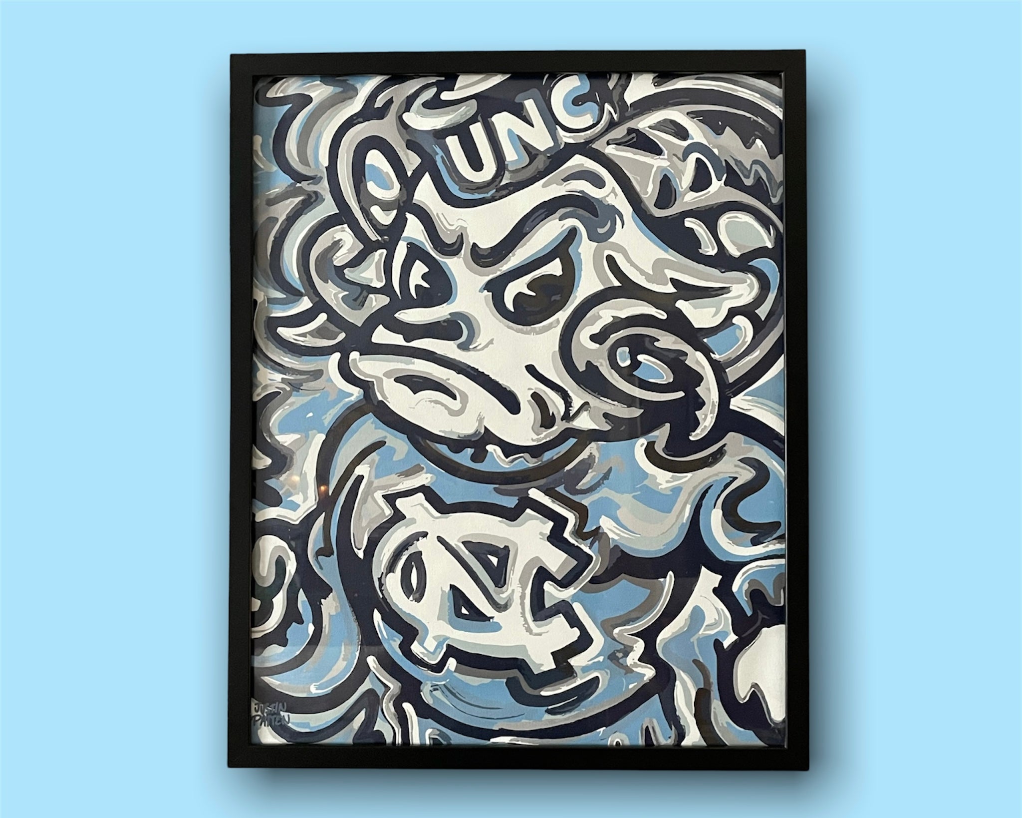 University of North Carolina 16" x 20" Mascot Print by Justin Patten