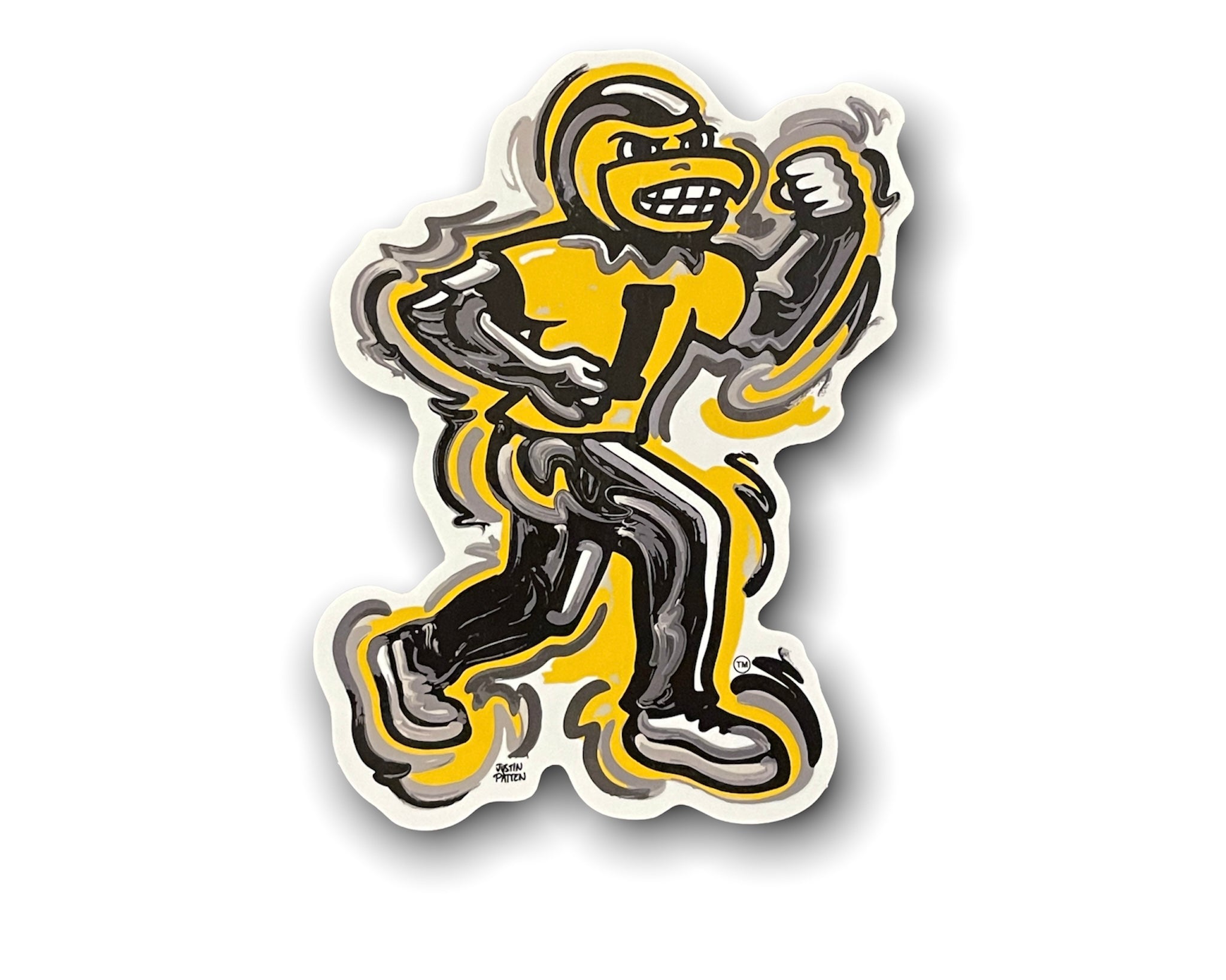 University of Iowa, New Herky, Vinyl Sticker, 4"x6", by Justin Patten