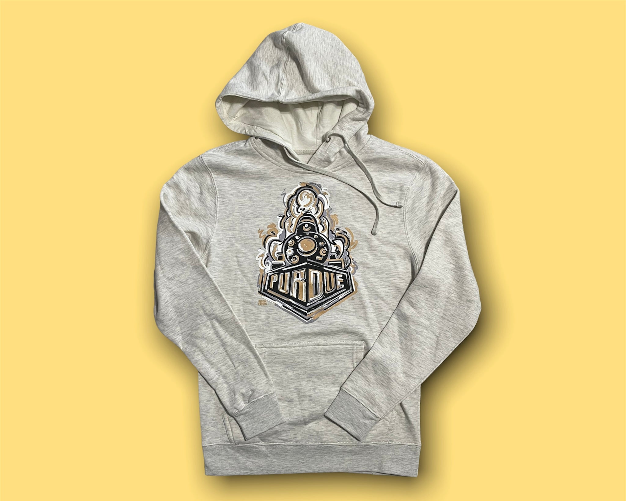Purdue Boilermaker Special Unisex Fleece Hoodie by Justin Patten (Oatmeal Heather)