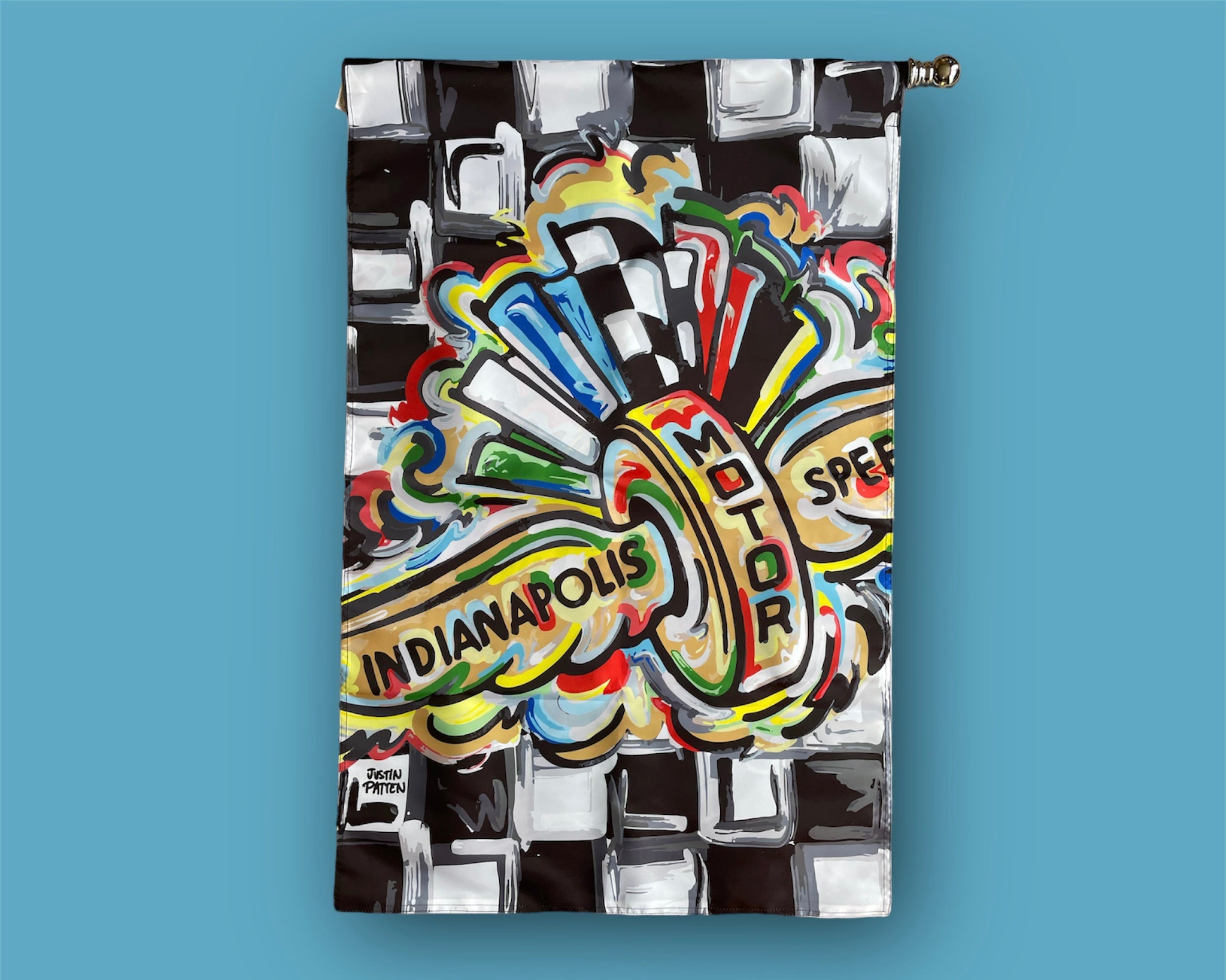 Indianapolis Motor Speedway Wing and Wheel House Flag (28"x 42" in) by Justin Patten