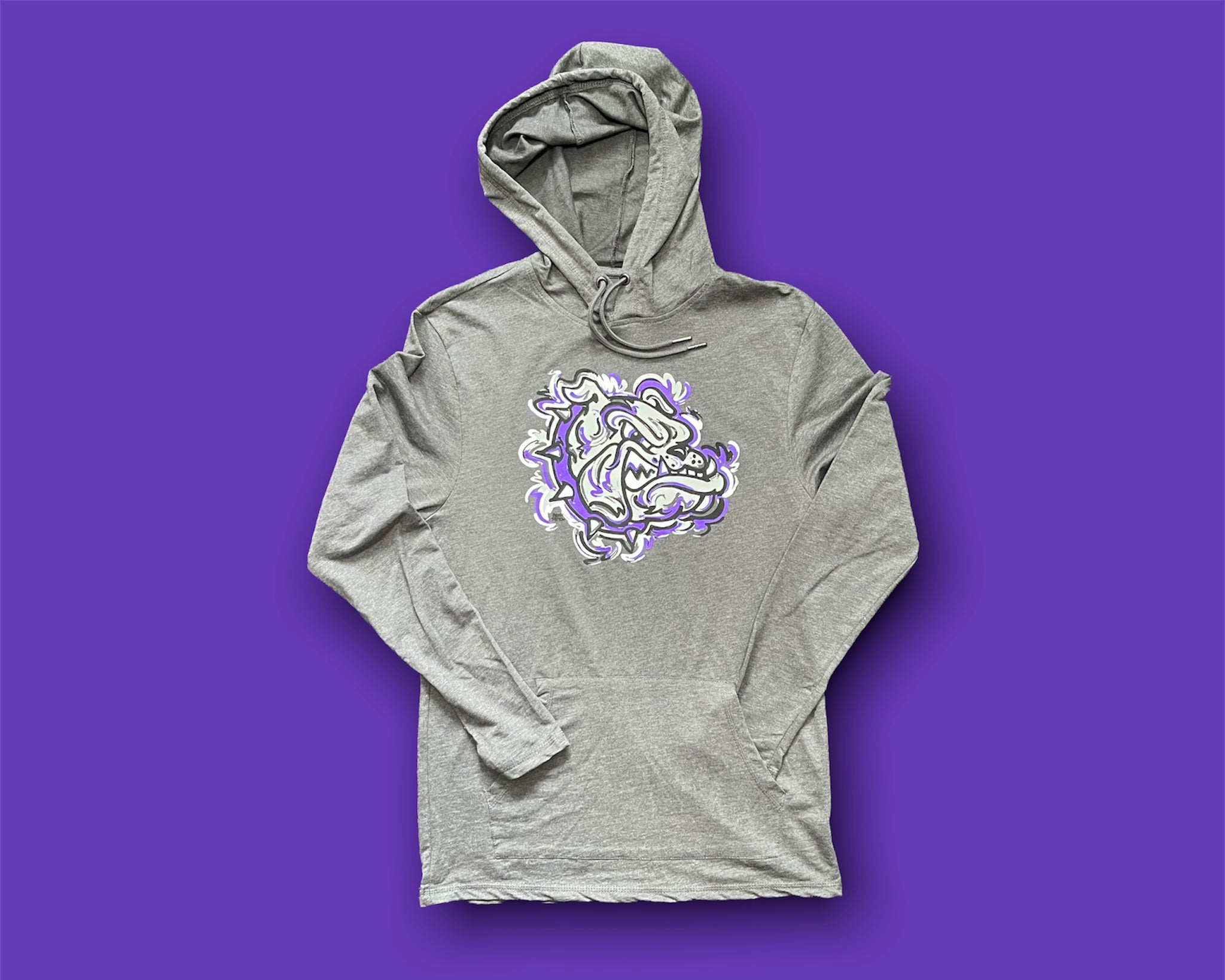 Brownsburg Indiana Bulldog Unisex Hooded Tee by Justin Patten