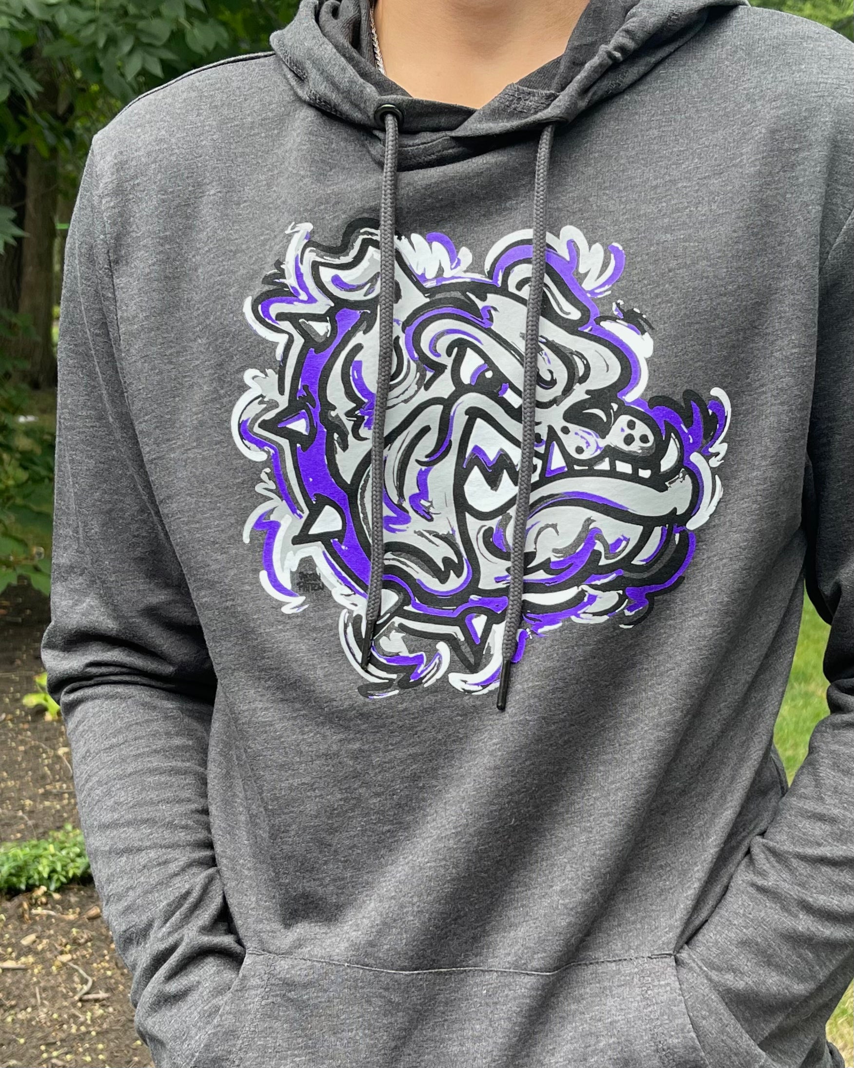 Brownsburg Indiana Bulldog Unisex Hooded Tee by Justin Patten