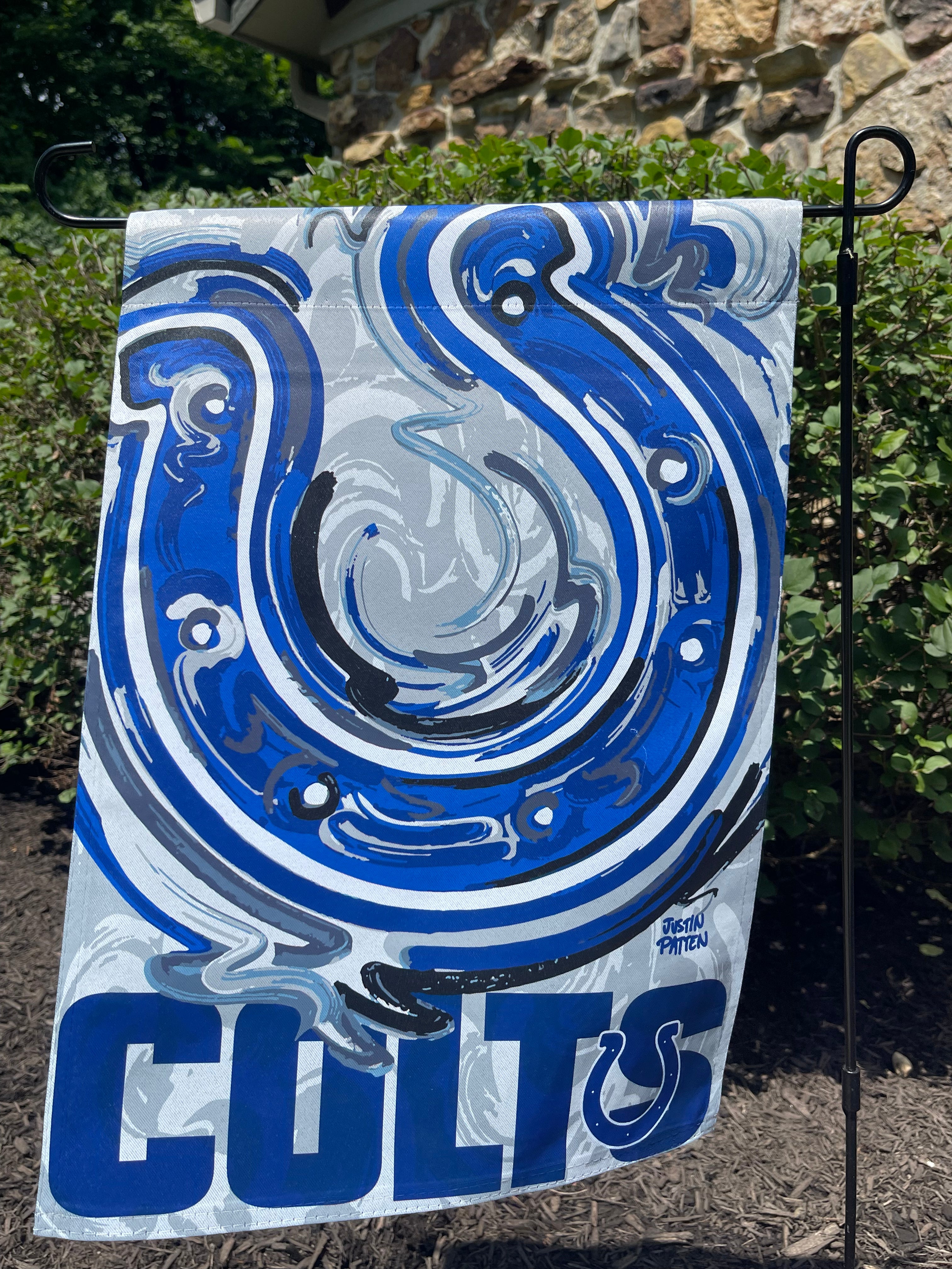 Indianapolis Colts Garden Flag 12" x 18" by Justin Patten