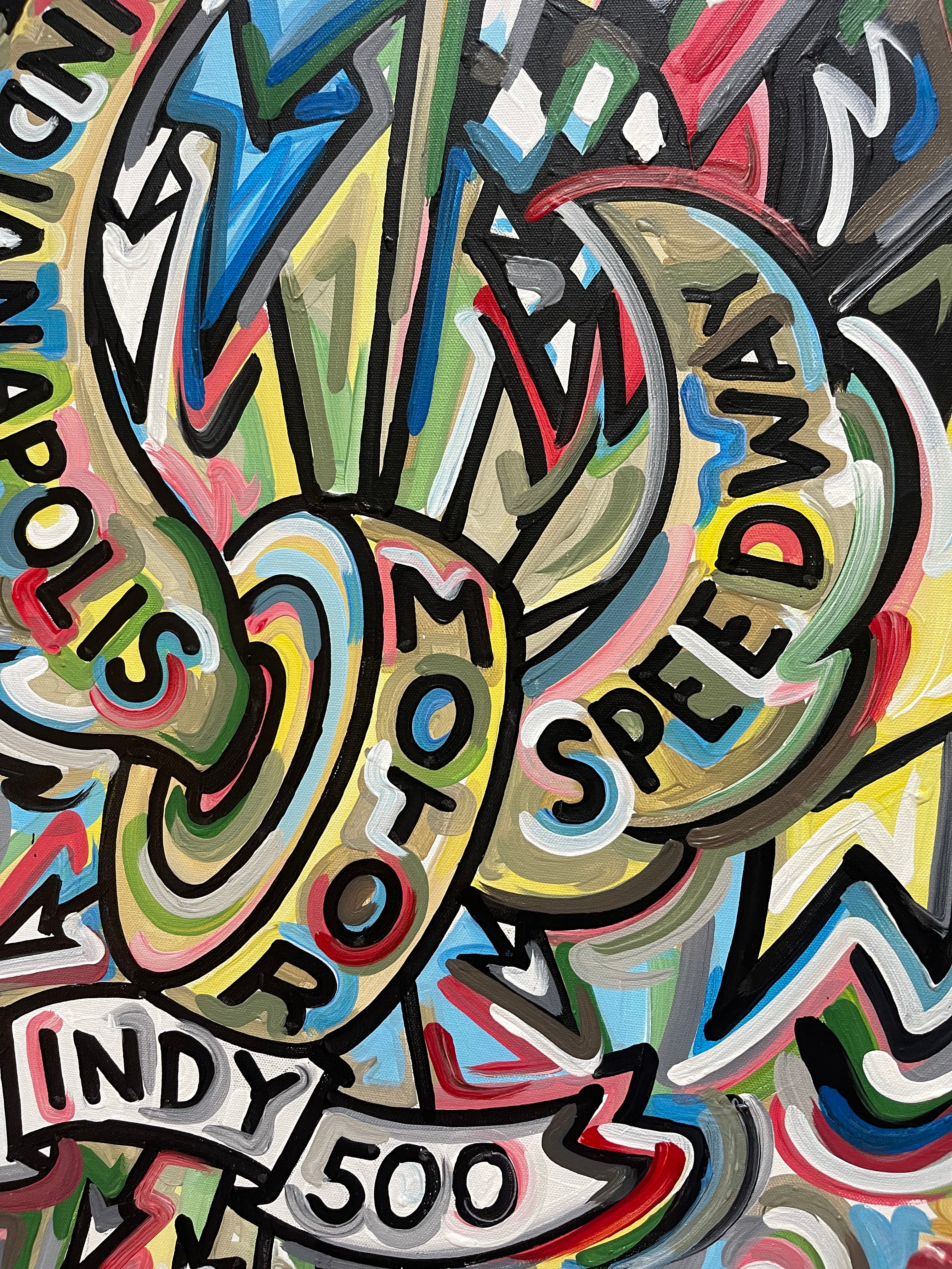 Indianapolis Motor Speedway Motion Wing and Wheel Painting (24" x 30") by Justin Patten