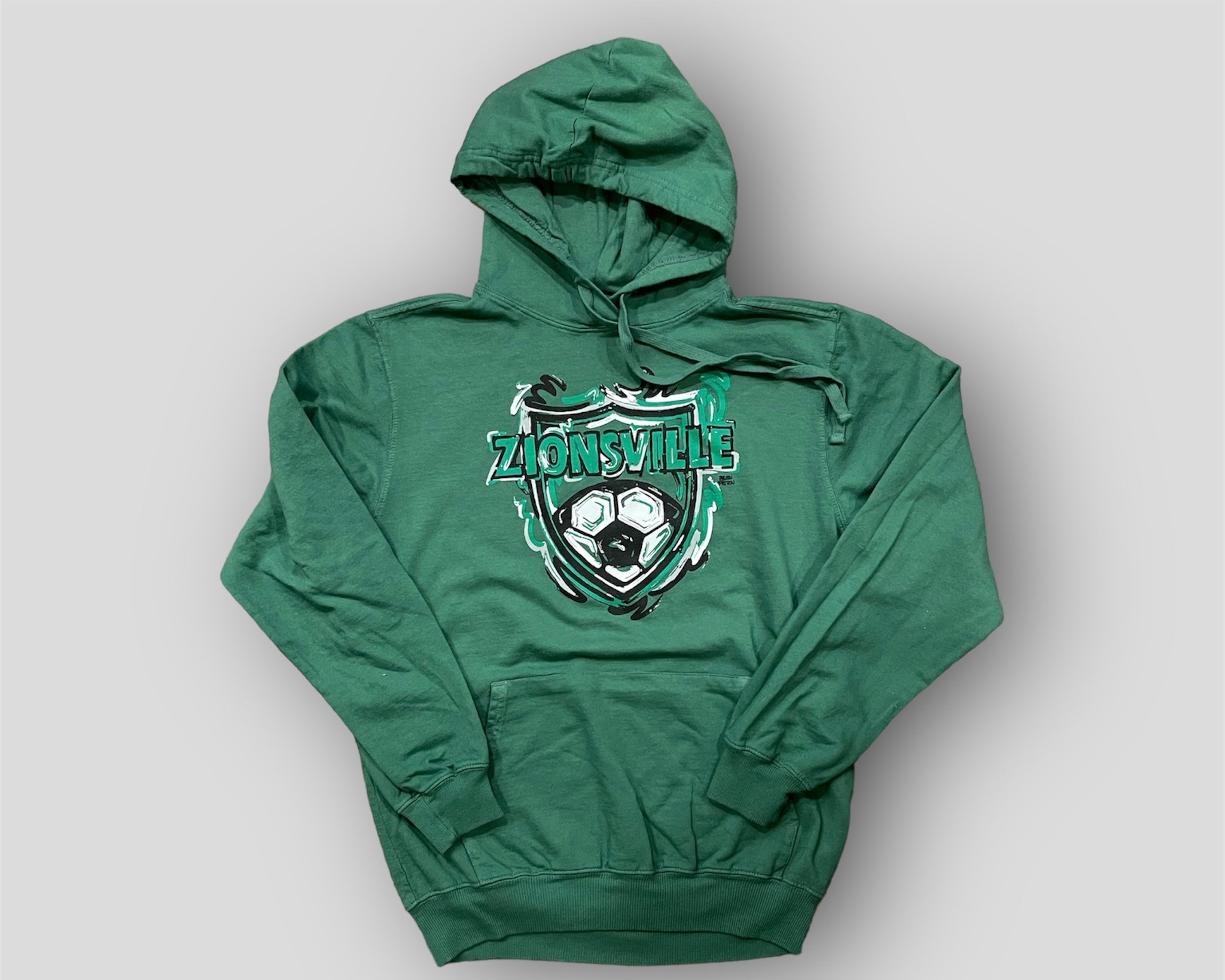 Zionsville Soccer Unisex Beach Wash Hoodie by Justin Patten (1 Color)