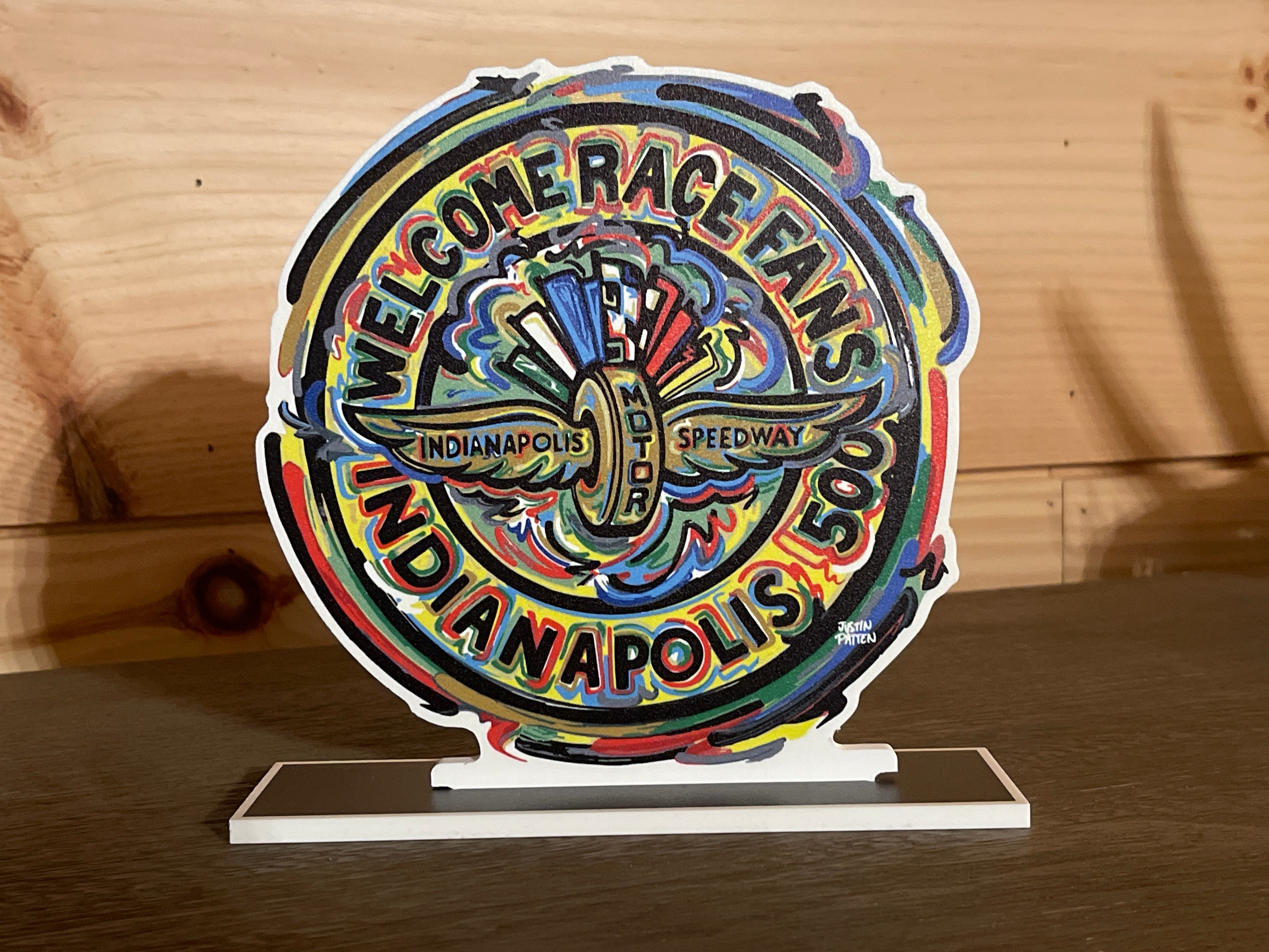 Indianapolis Motor Speedway Welcome Race Fans Standee by Justin Patten