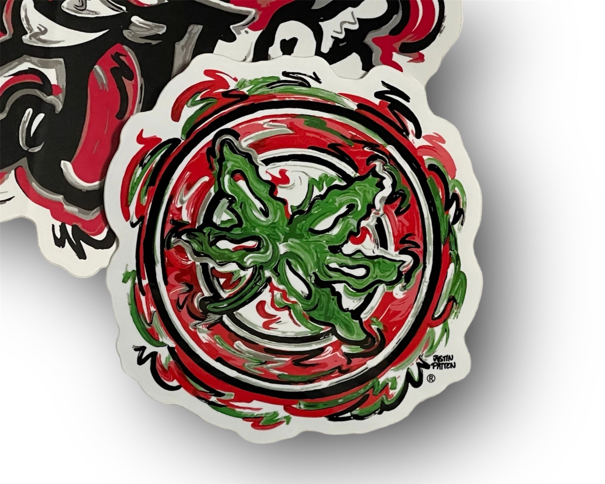 The Ohio State University Mini Buckeye Vinyl Sticker by Justin Patten