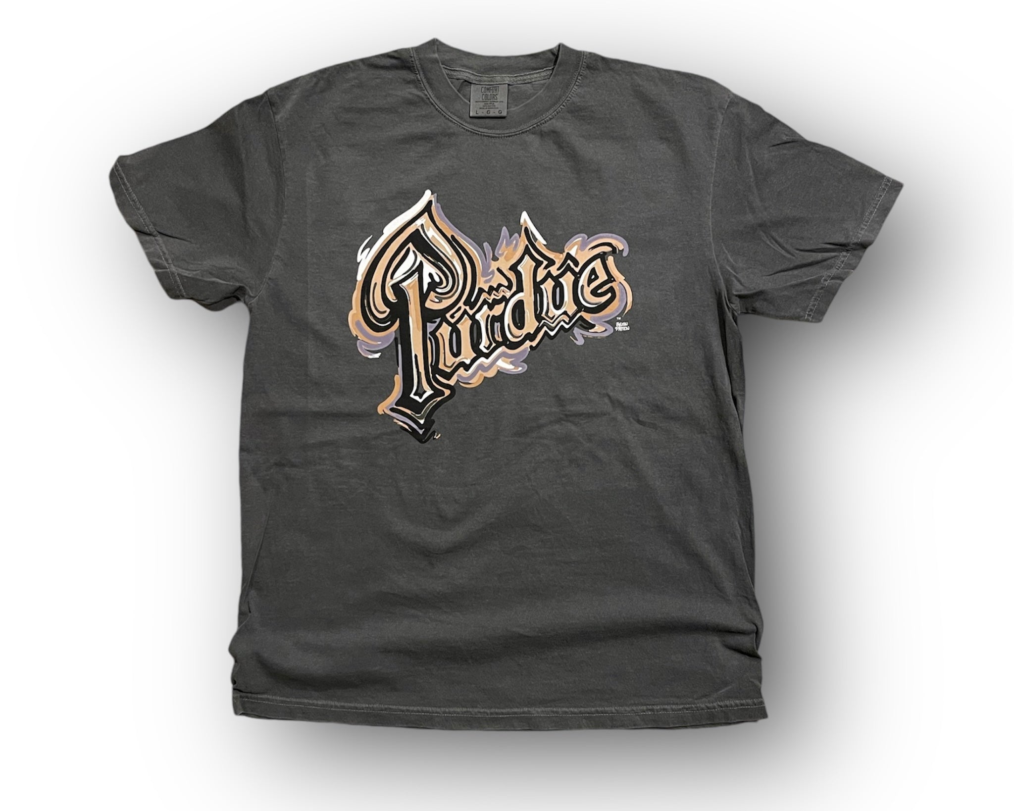 Purdue Drum Unisex Short Sleeve Tee by Justin Patten (Pepper)