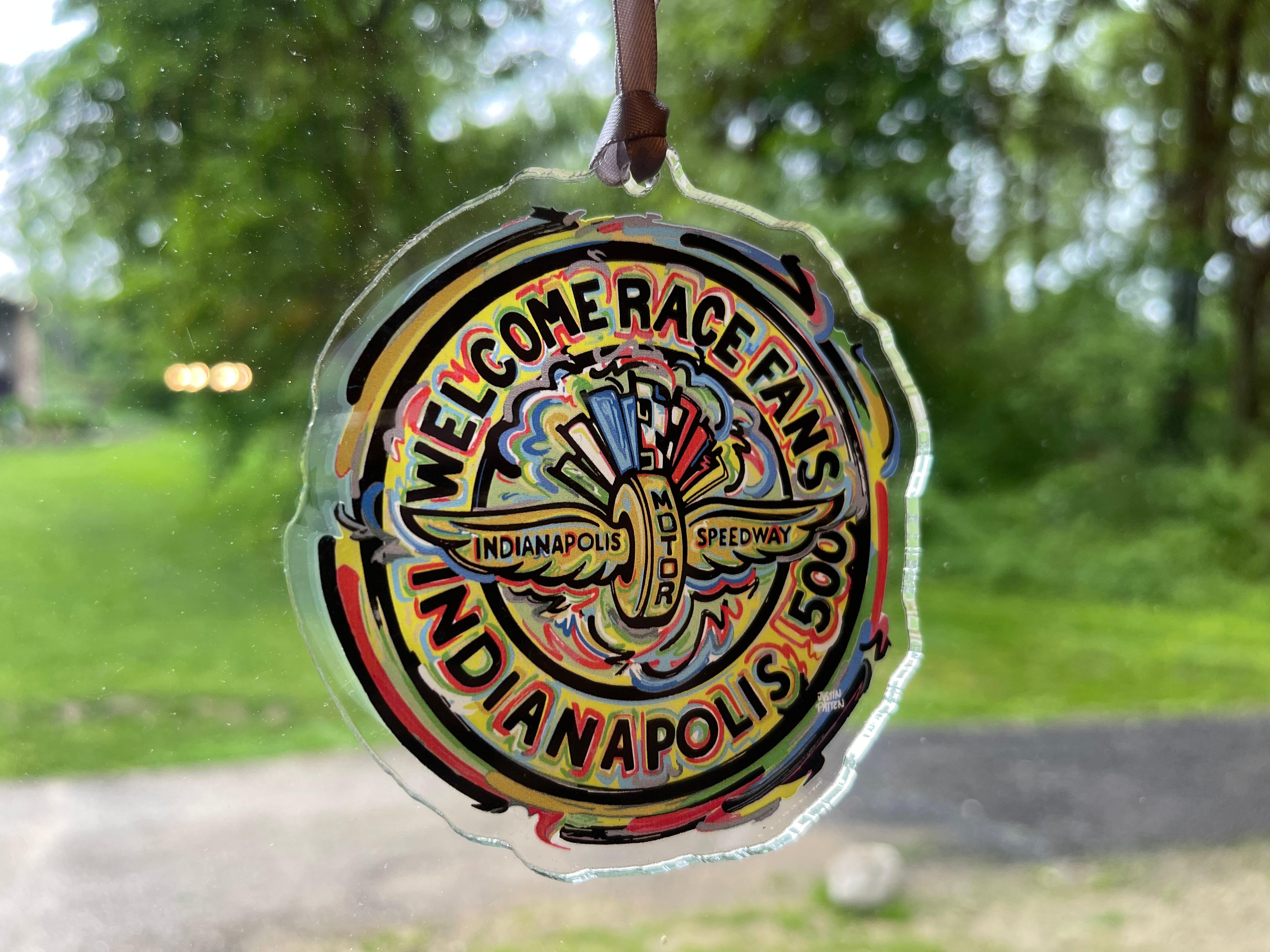 Indianapolis Motor Speedway Welcome Race Fans Ornament by Justin Patten