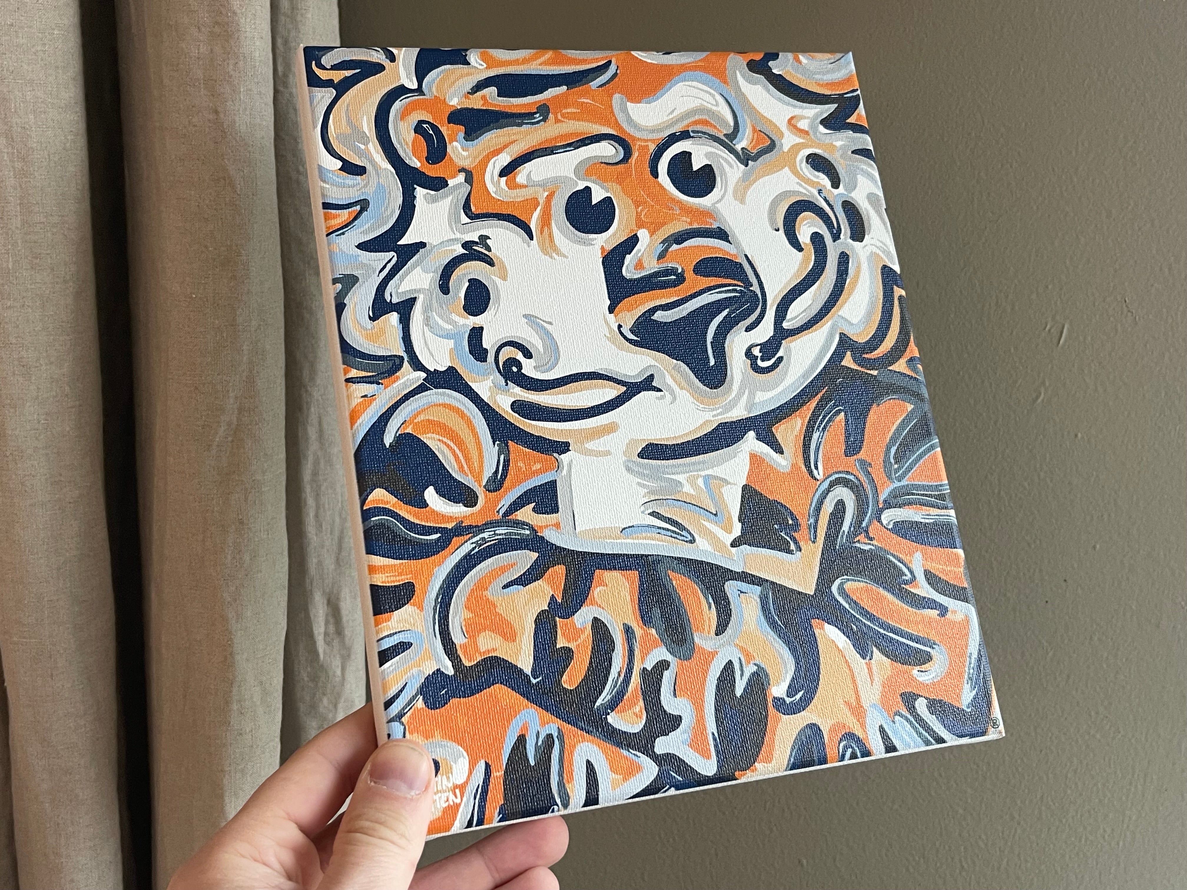 Auburn University 8"x 10" Aubie Wrapped Canvas Print by Justin Patten