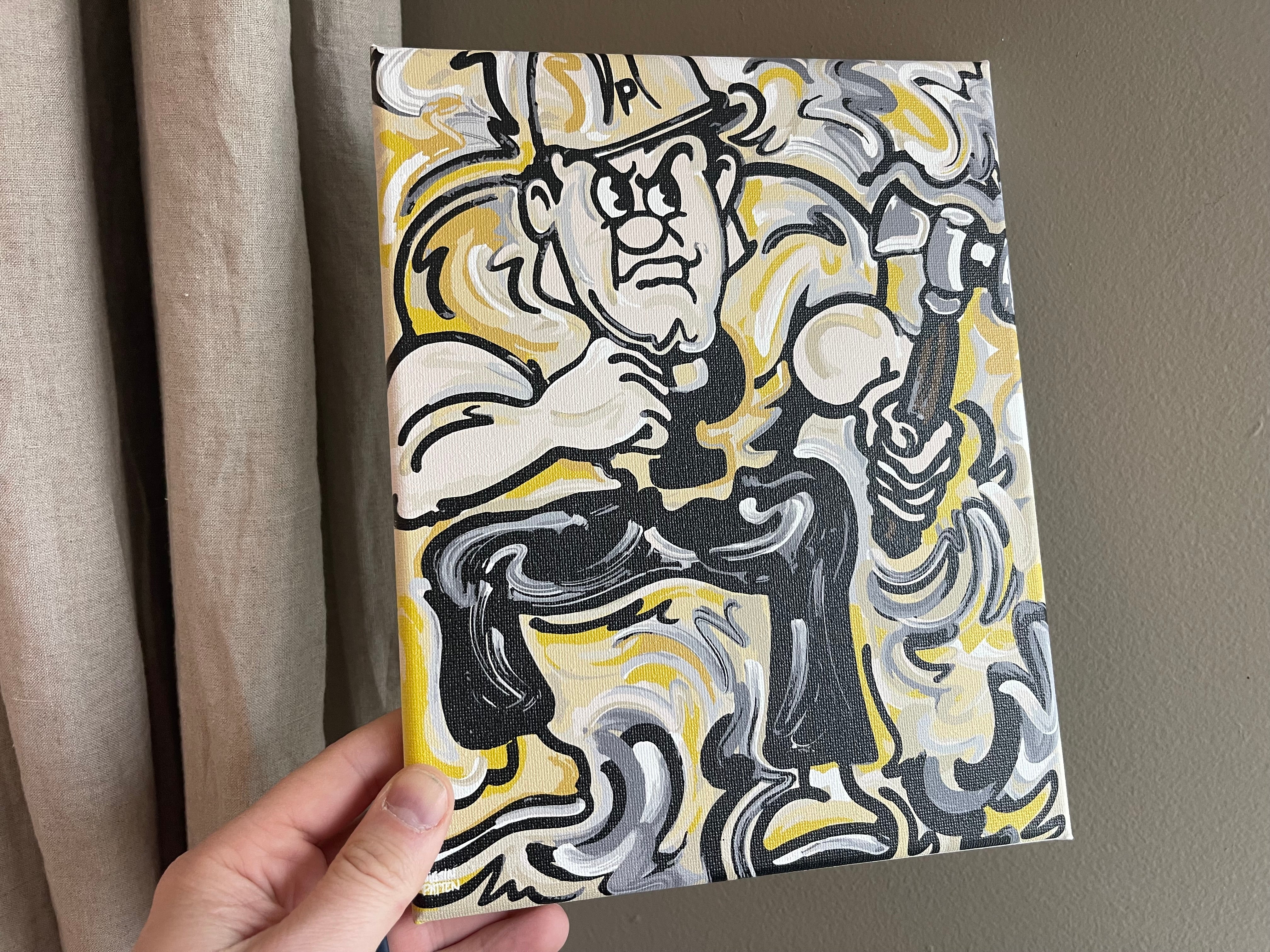 Purdue University 8" x 10" Purdue Pete Wrapped Canvas Print by Justin Patten
