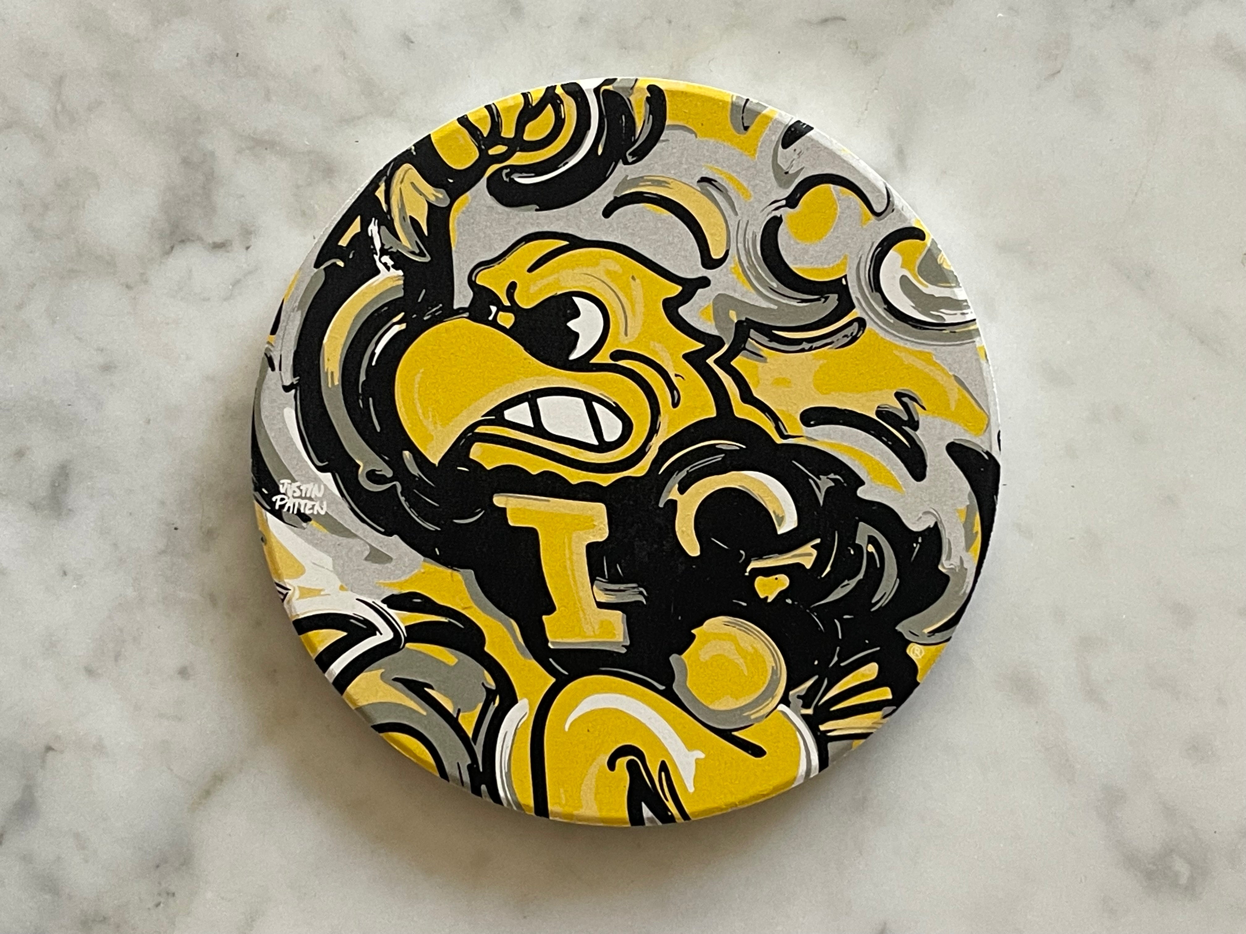 University of Iowa Herky Stone Coaster by Justin Patten