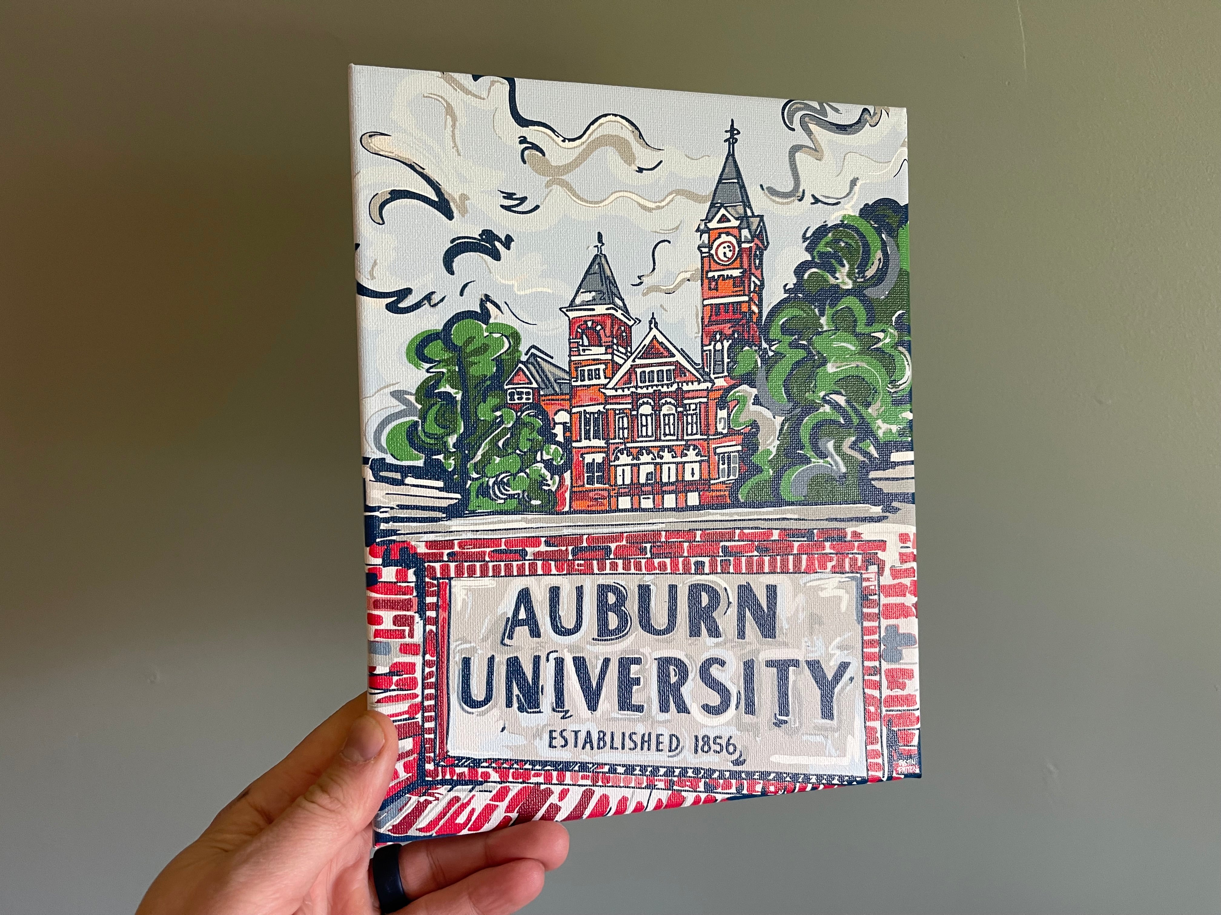 Auburn University 8"x 10" Samford Hall Wrapped Canvas Print by Justin Patten