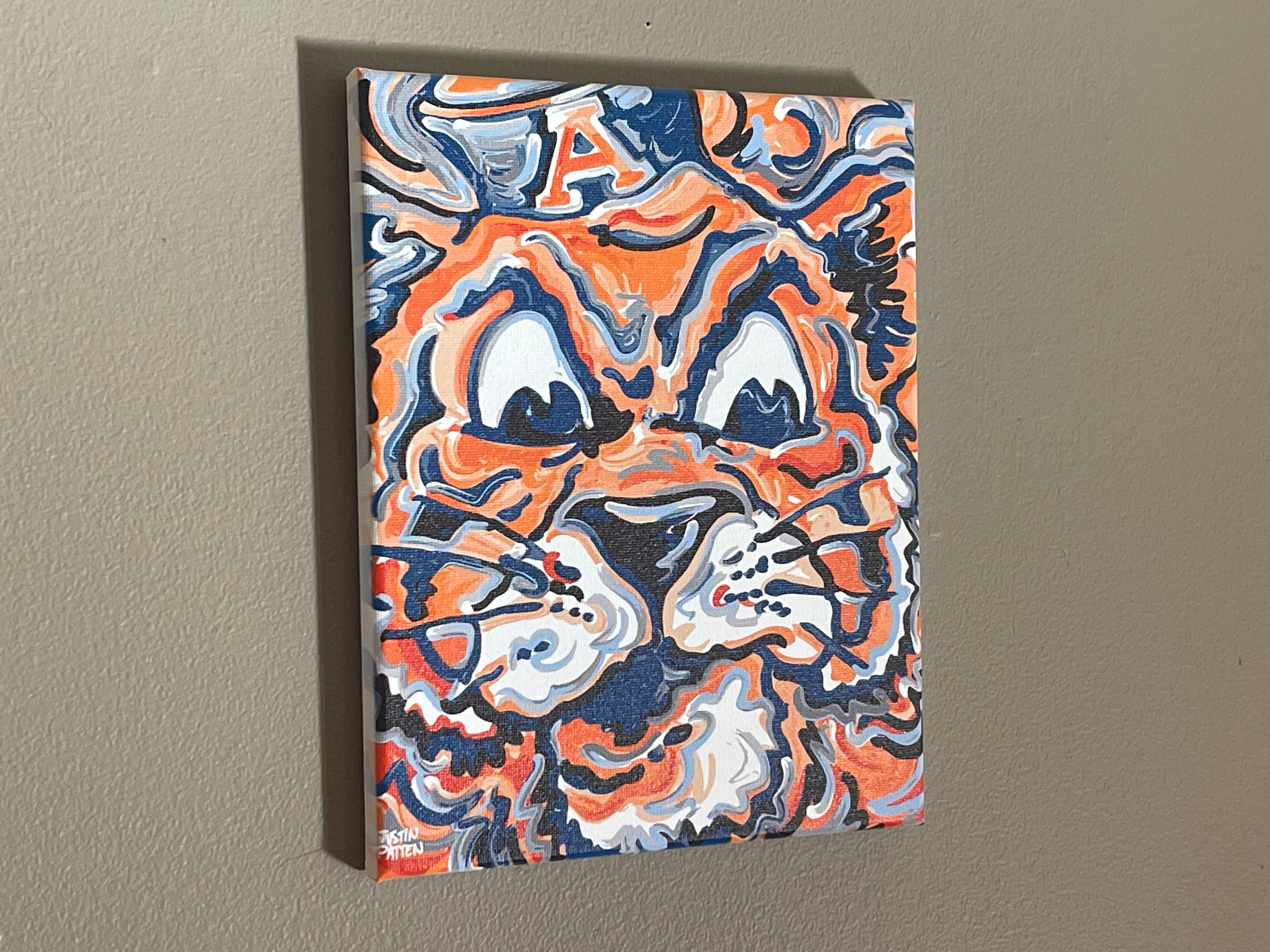 Auburn University 8"x 10" Vintage Aubie Wrapped Canvas Print by Justin Patten