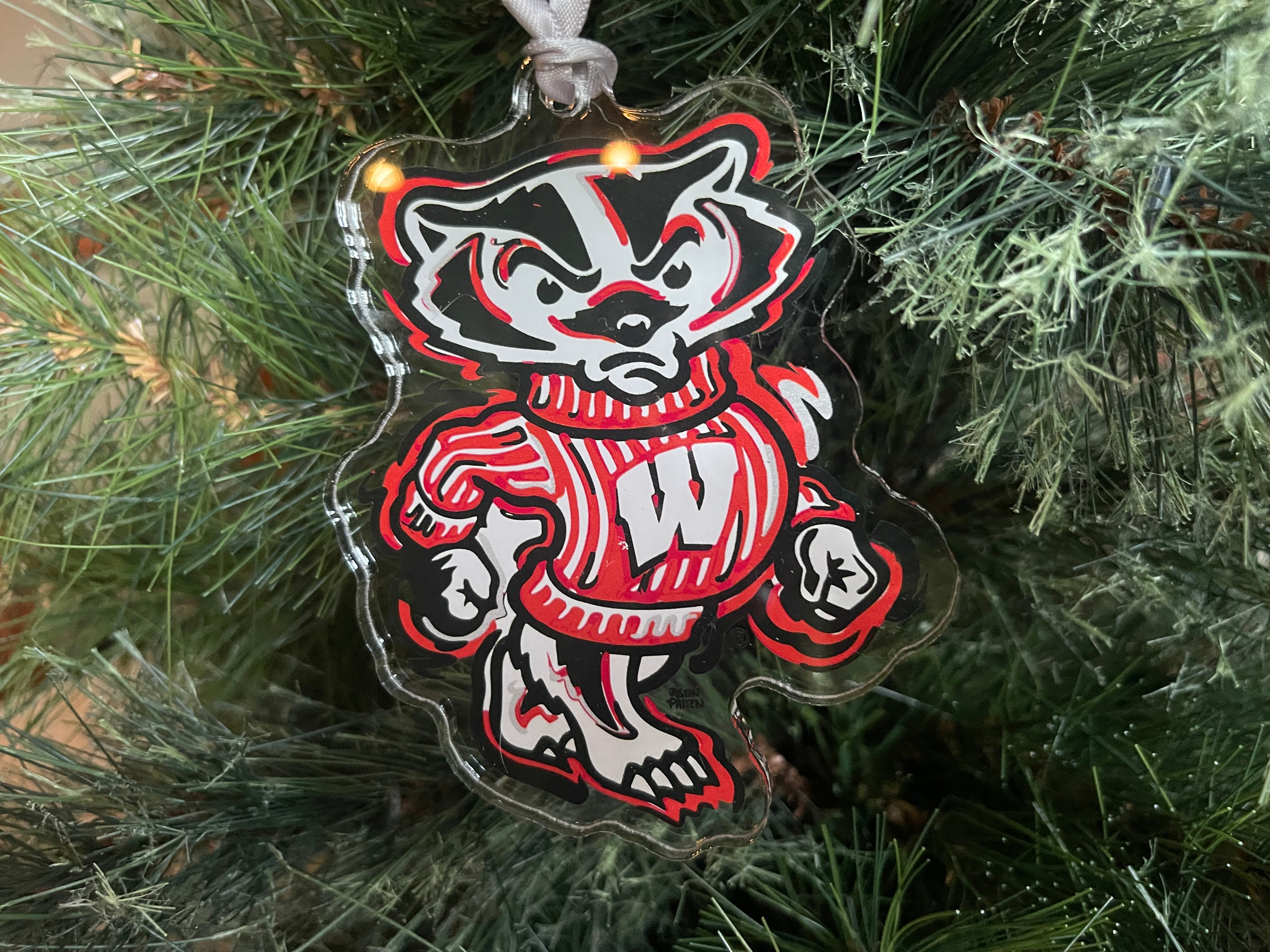 University of Wisconsin Bucky Badger Ornament by Justin Patten