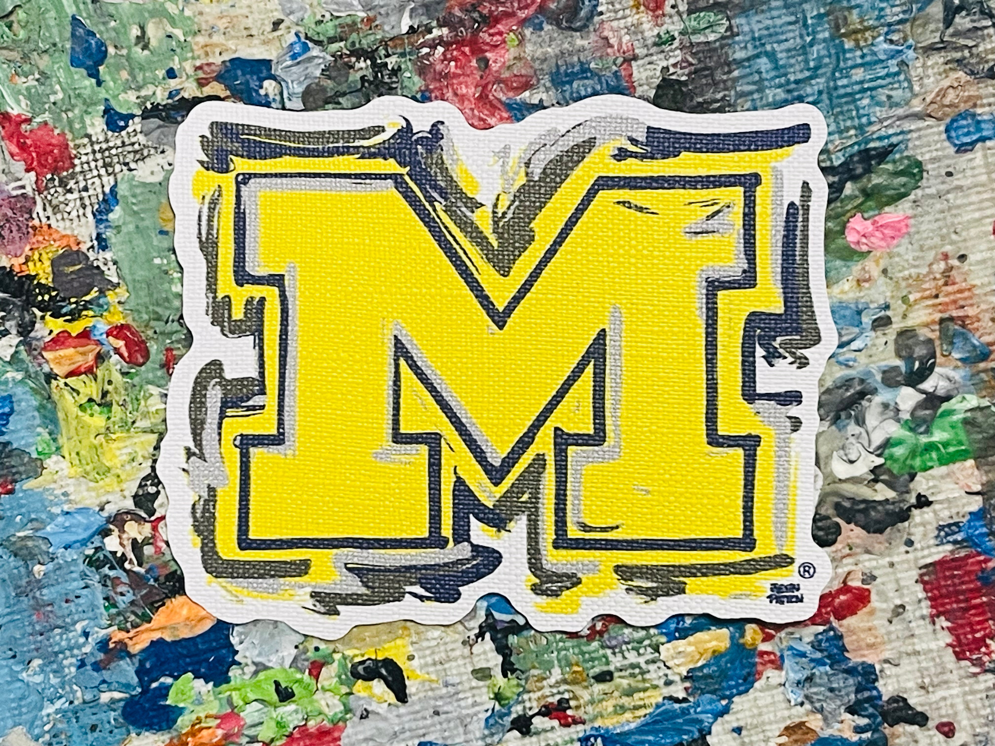 University of Michigan M  Durable Sticker by Justin Patten