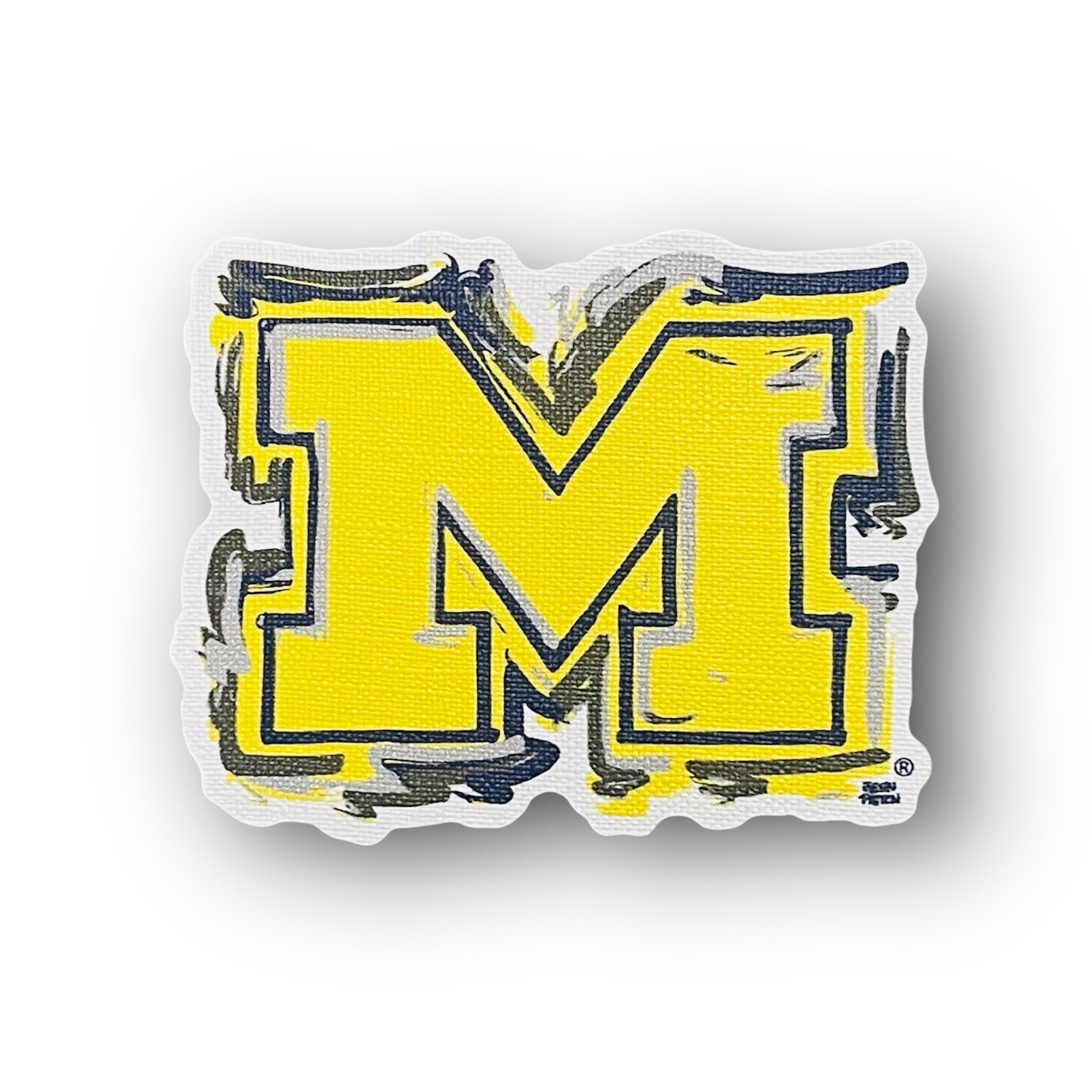 University of Michigan M  Durable Sticker by Justin Patten