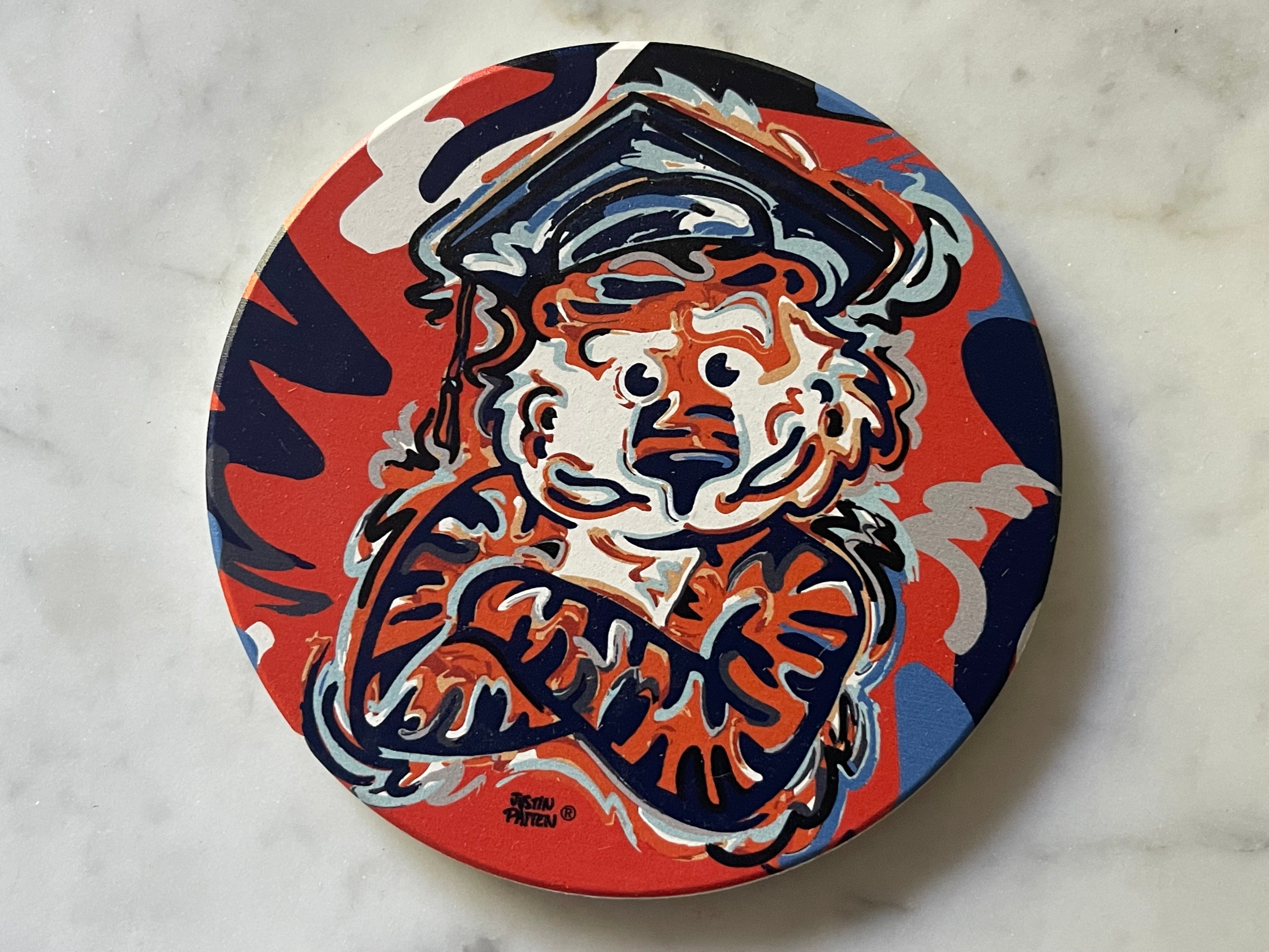 Auburn University Graduation Aubie Stone Coaster by Justin Patten