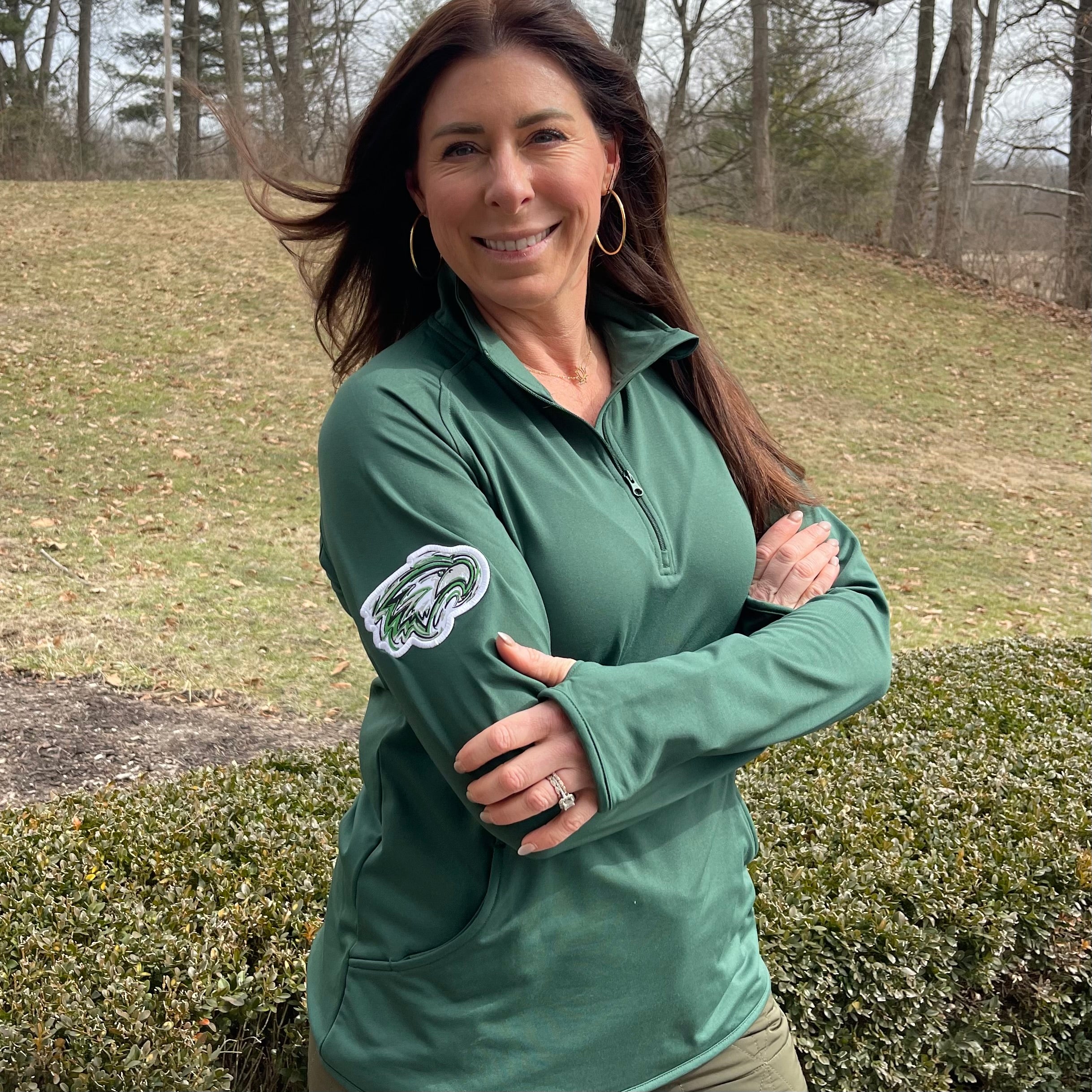 Zionsville Women's 1/4  Zip Up Jacket by Justin Patten (Green)