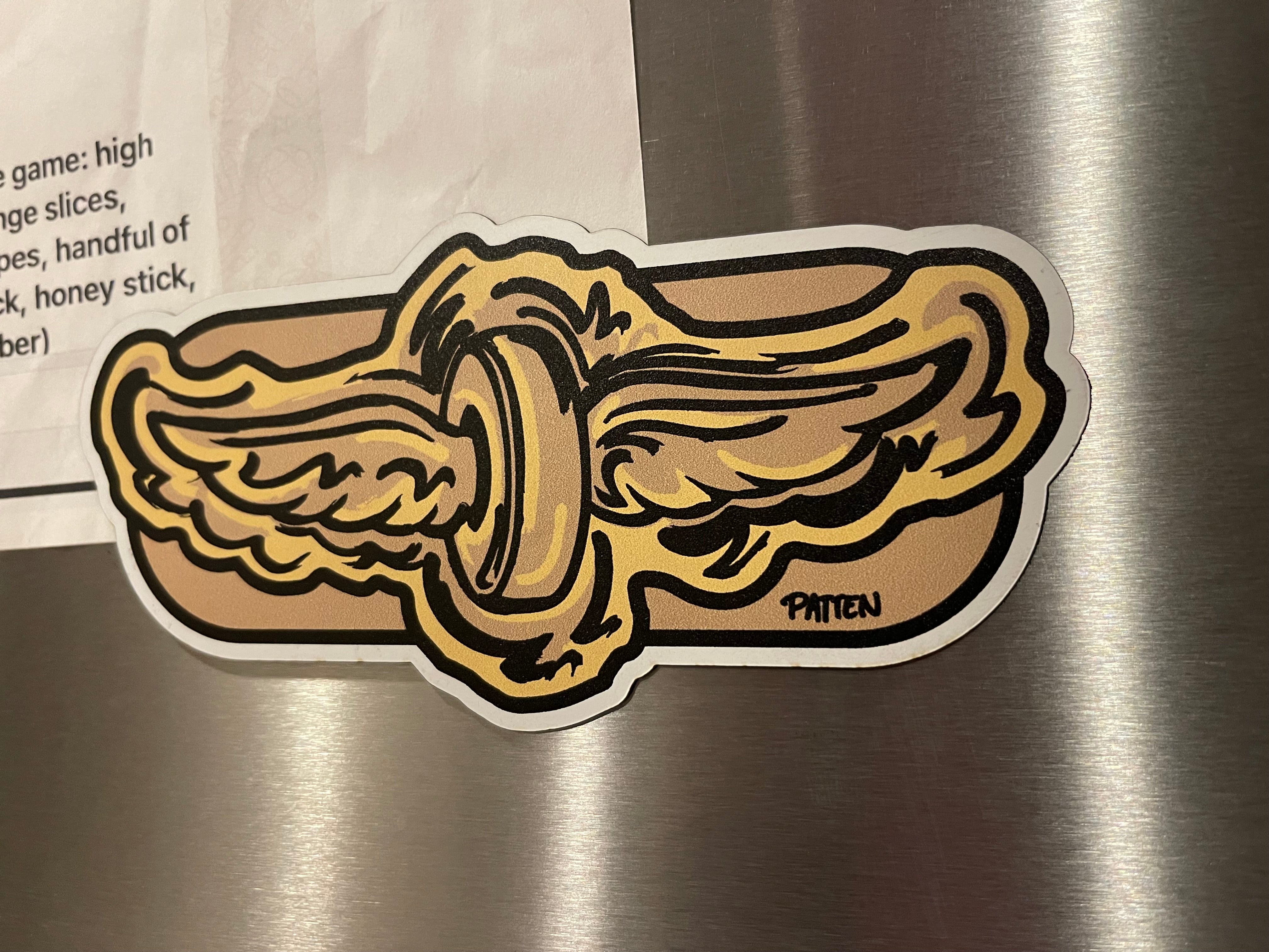 Indianapolis Motor Speedway Gold Wing and Wheel Magnet by Justin Patten