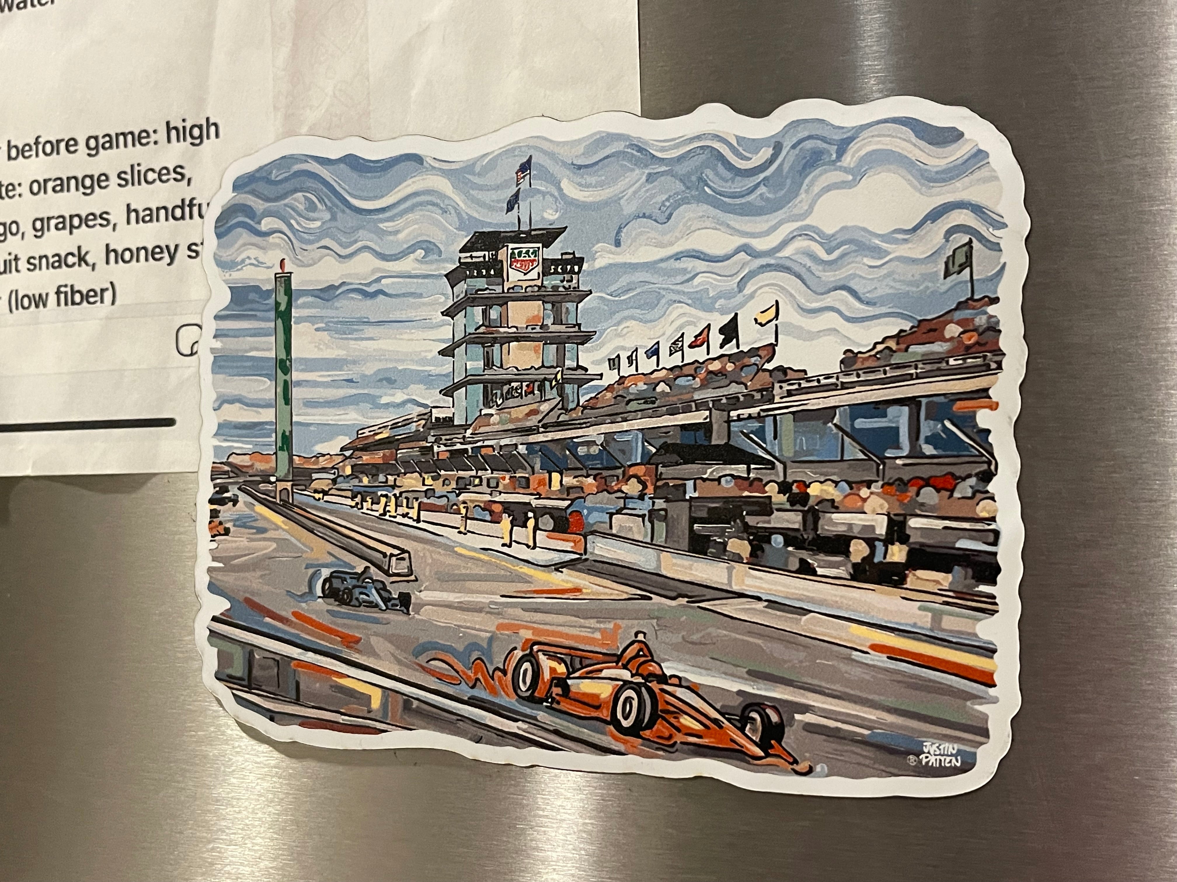 Indianapolis Motor Speedway Straightaway Magnet by Justin Patten