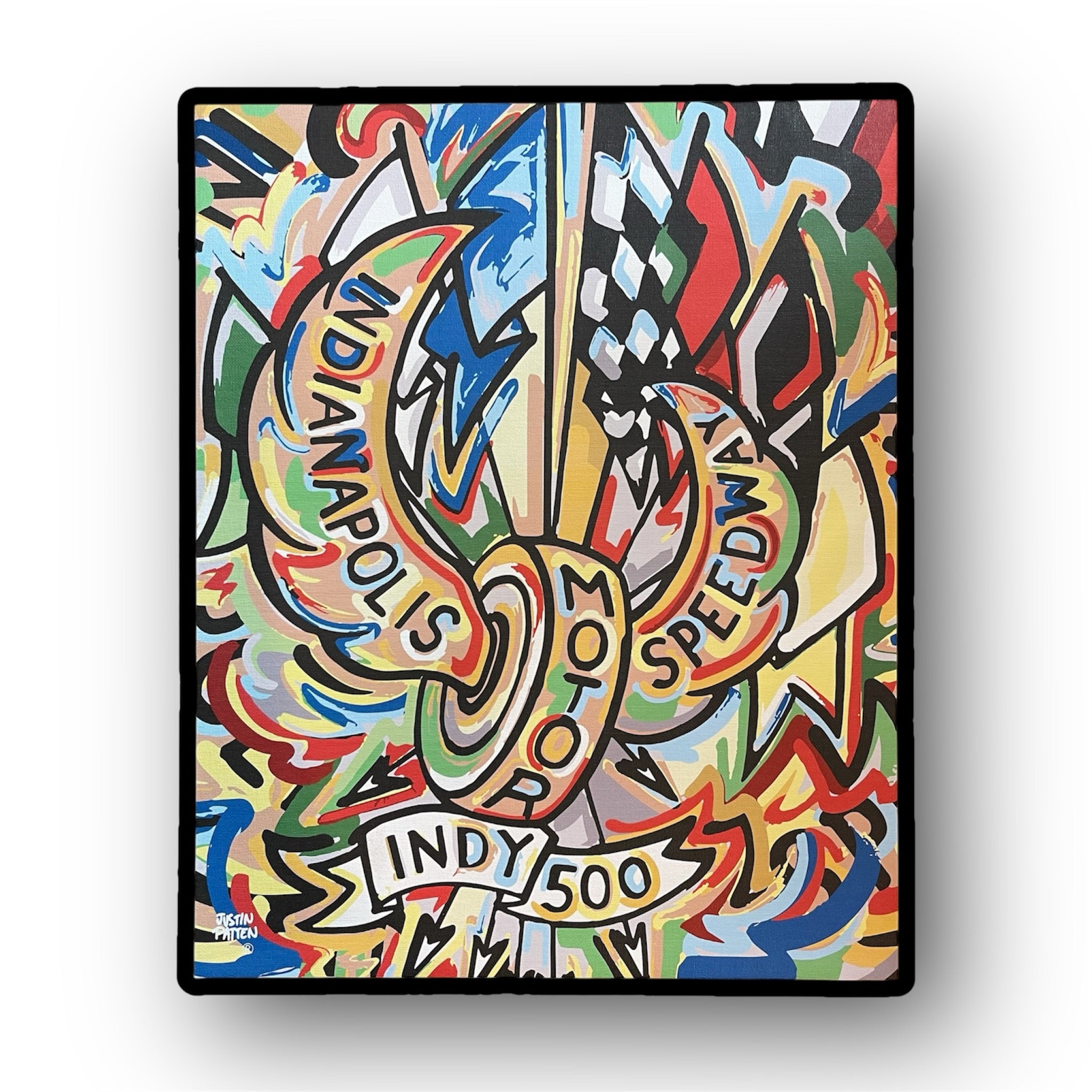 Indianapolis Motor Speedway Motion Wing and Wheel by Justin Patten (New 2025 Design) 16"x20"