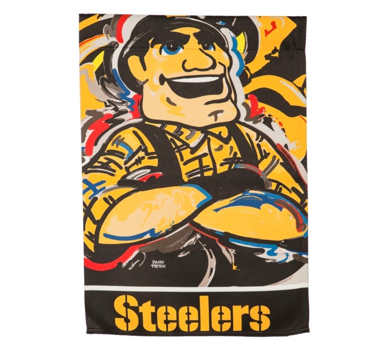 Pittsburgh Steelers Mascot Garden Flag 12" x 18" by Justin Patten