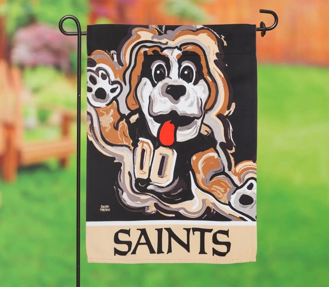 New Orleans Saints Mascot Garden Flag 12" x 18" by Justin Patten