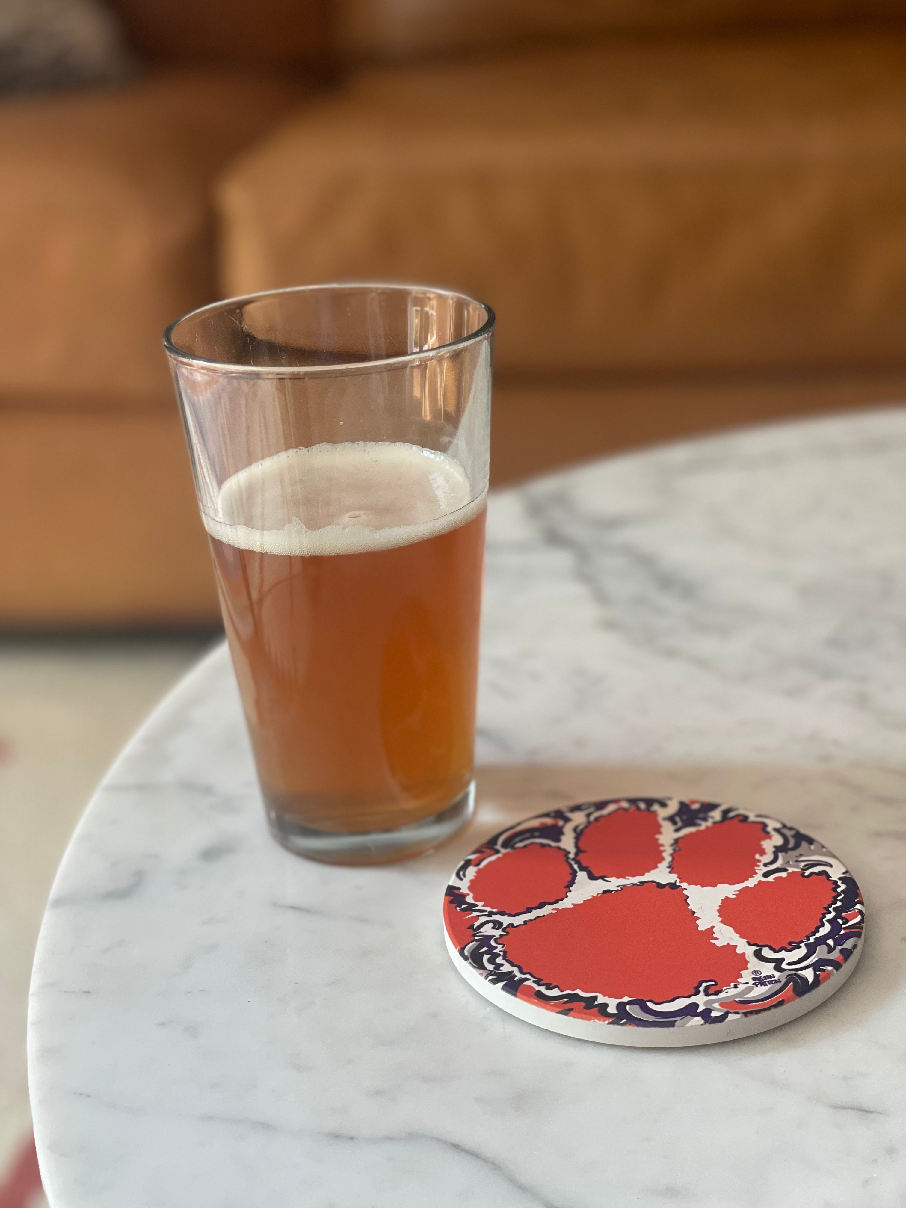 Clemson University Paw Print Stone Coaster by Justin Patten