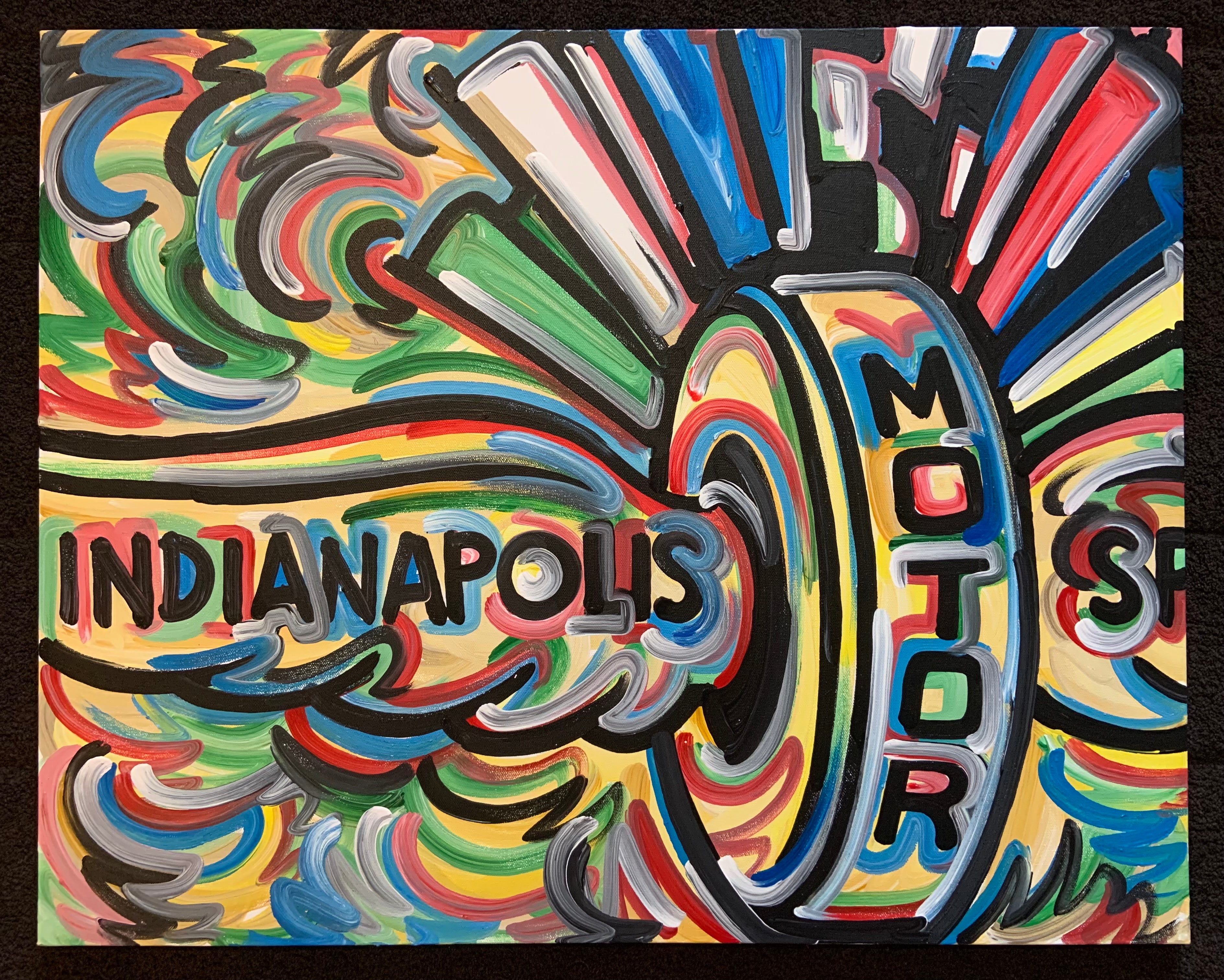 Custom Wing and Wheel Painting (30" x 24") by Justin Patten