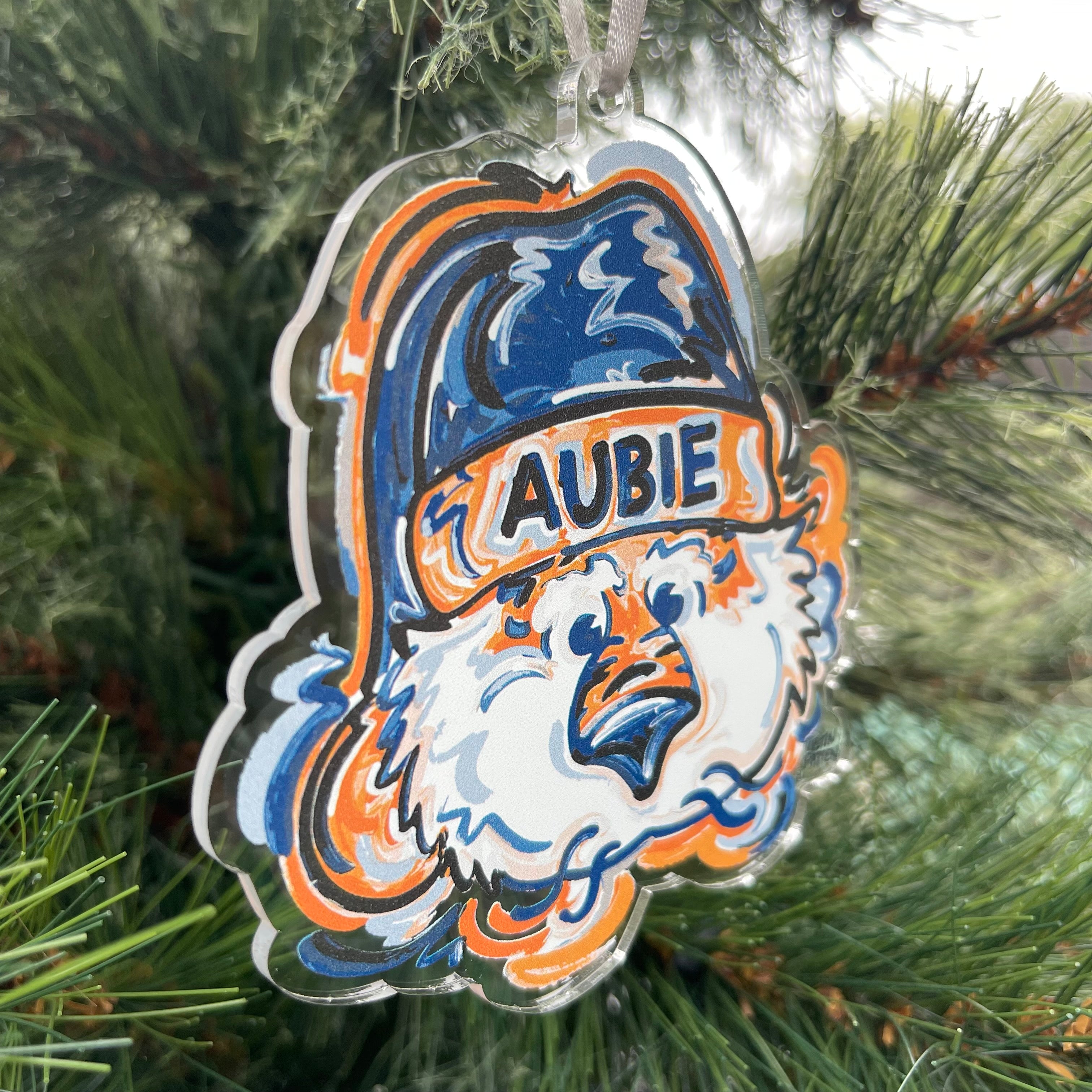 Auburn University Aubie Santa Ornament by Justin Patten