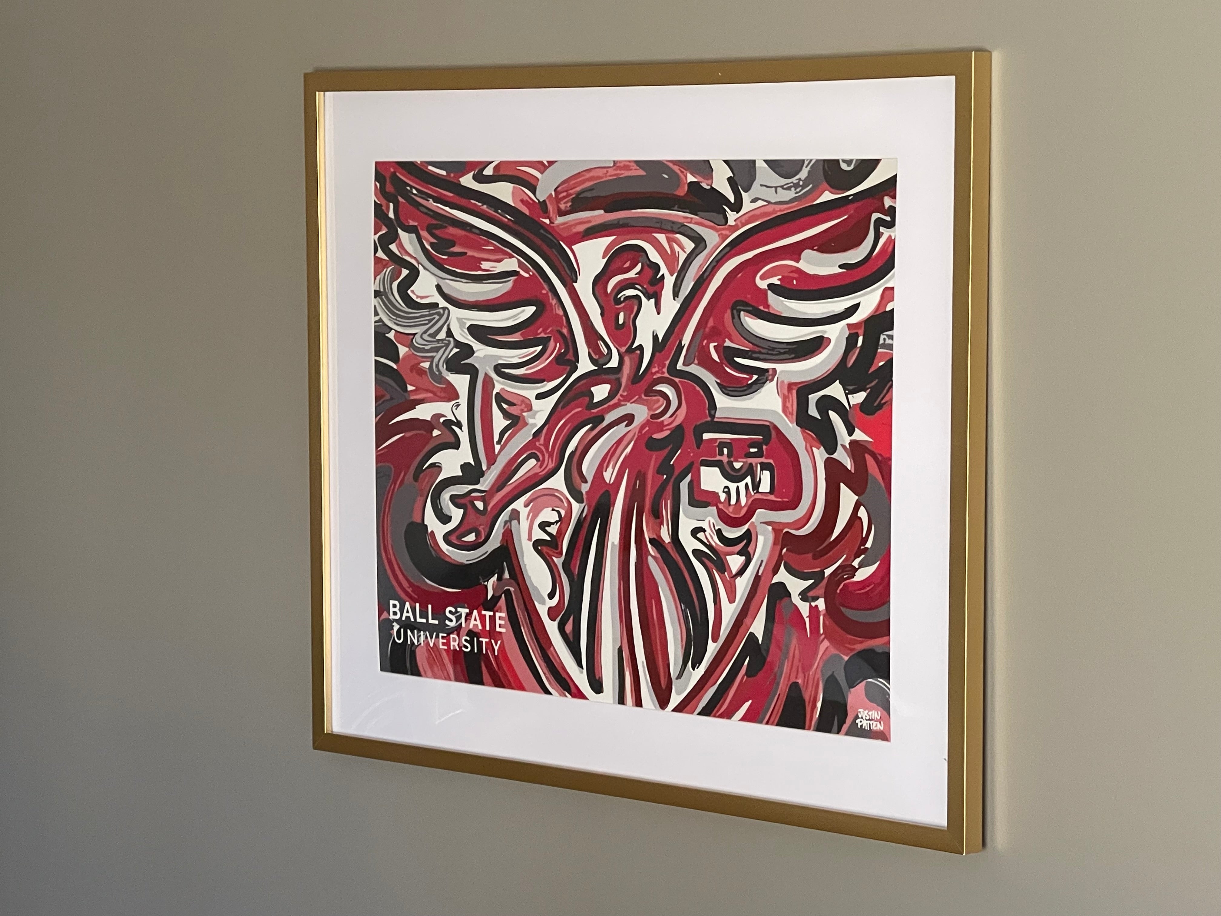 Ball State University Beneficence Statue 20" x 16" Print by Justin Patten