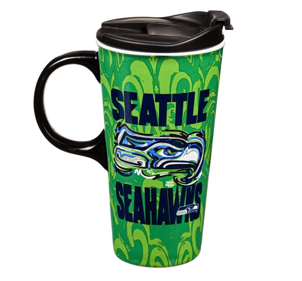 Seattle Seahawks 17oz. Travel Latte Cup by Justin Patten