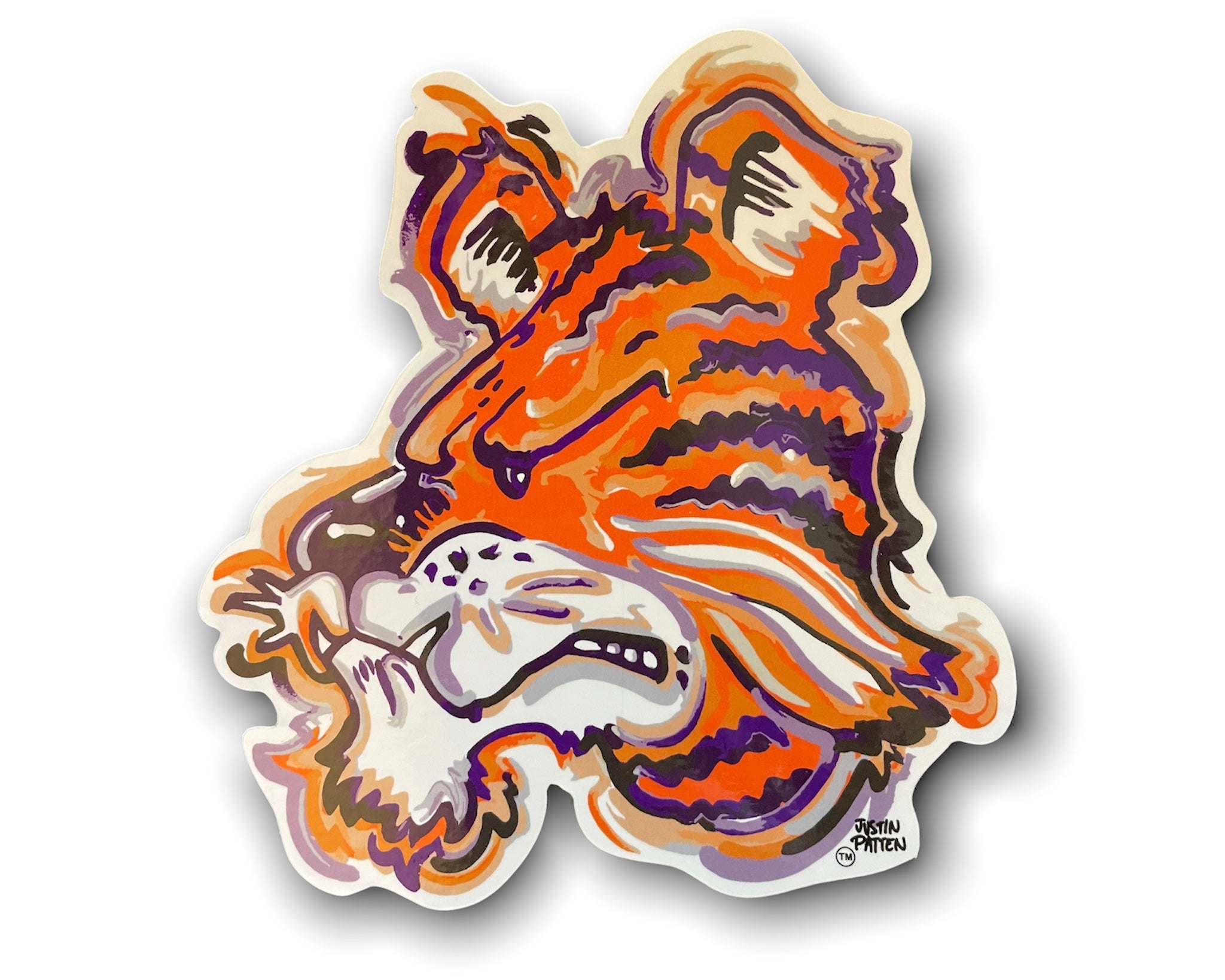 Clemson University Mascot Face Vinyl Sticker by Justin Patten